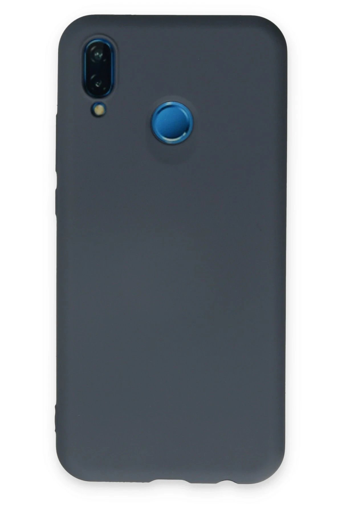 Huawei P20 Lite Kılıf Nano içi Kadife Silikon - Gri-(5796)