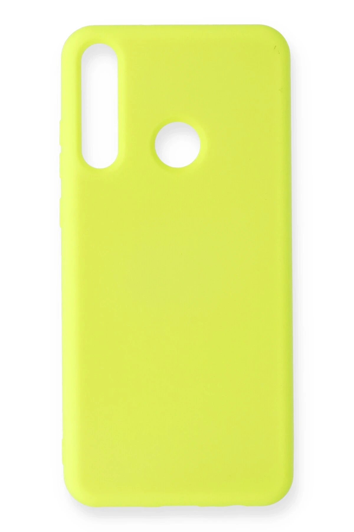 Huawei Y6P Kılıf Nano içi Kadife Silikon - Sarı-(5796)