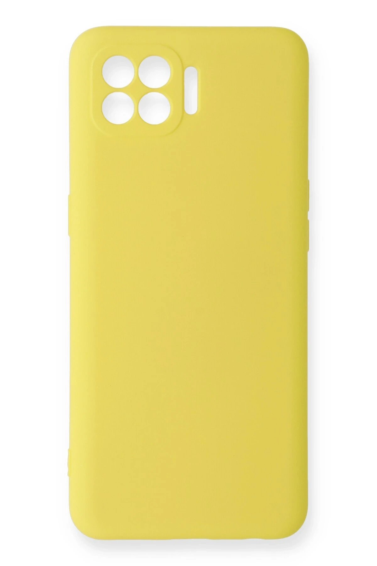 Oppo Reno 4 Lite Kılıf Nano içi Kadife Silikon - Sarı-(5796)