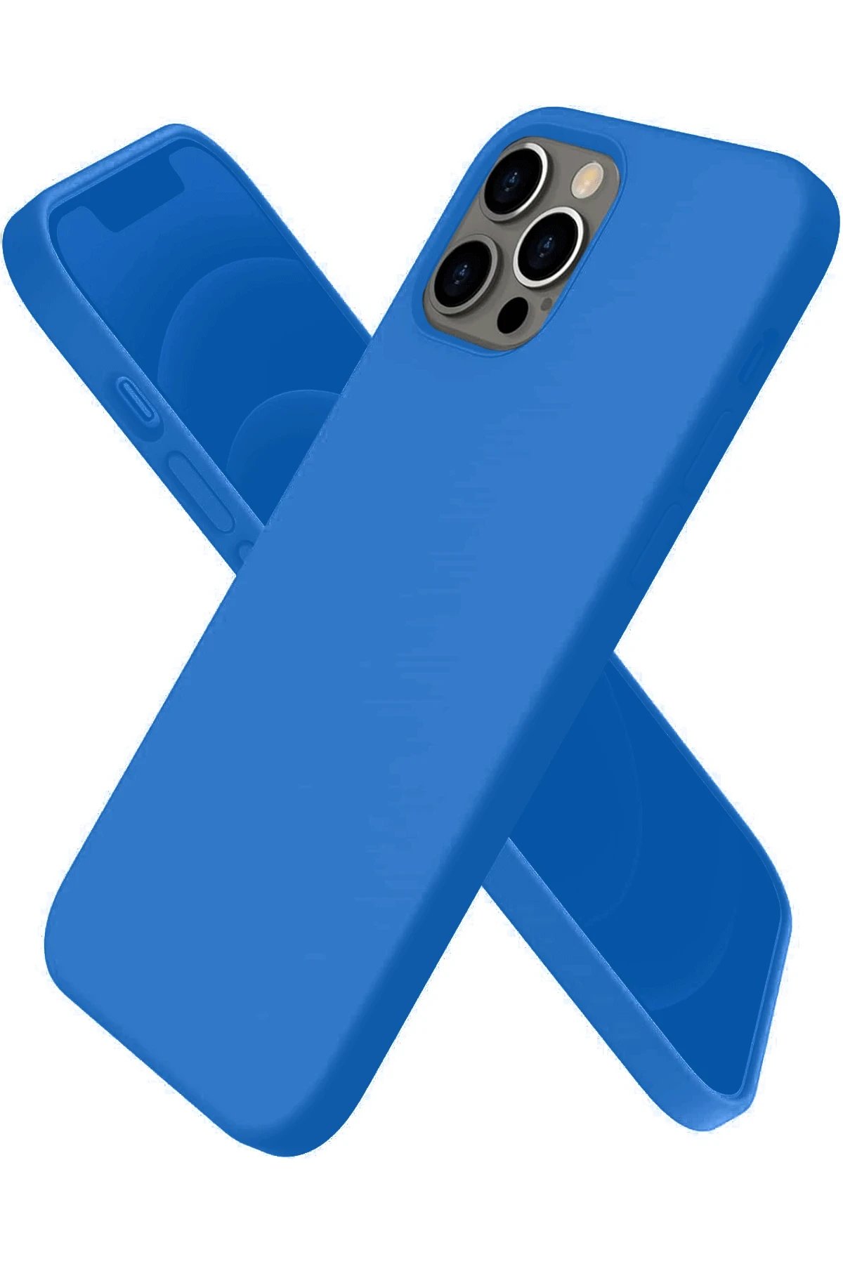 iPhone 12 Pro Kılıf First Silikon - Mavi-(5796)