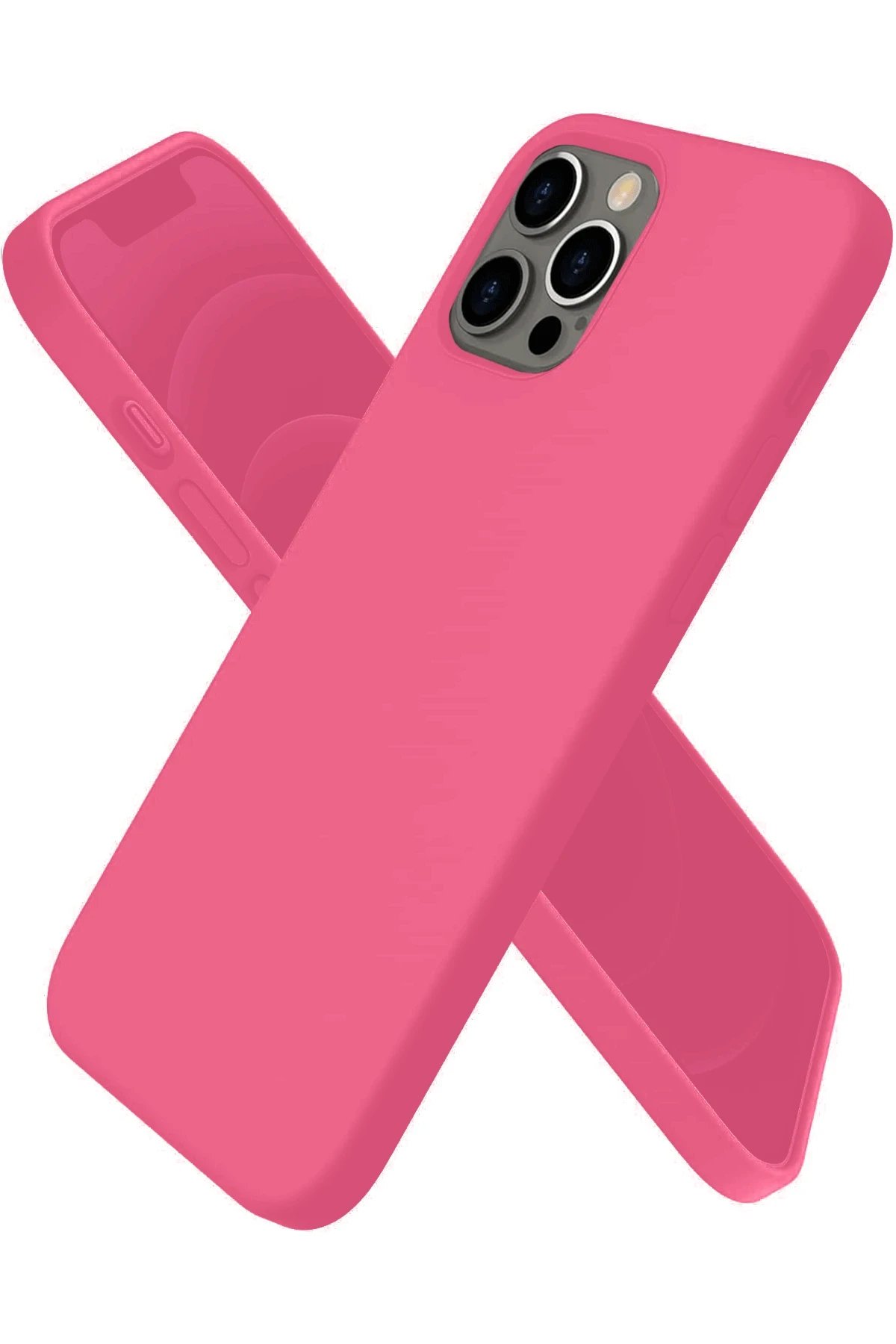 iPhone 12 Pro Kılıf First Silikon - Pembe-(5796)
