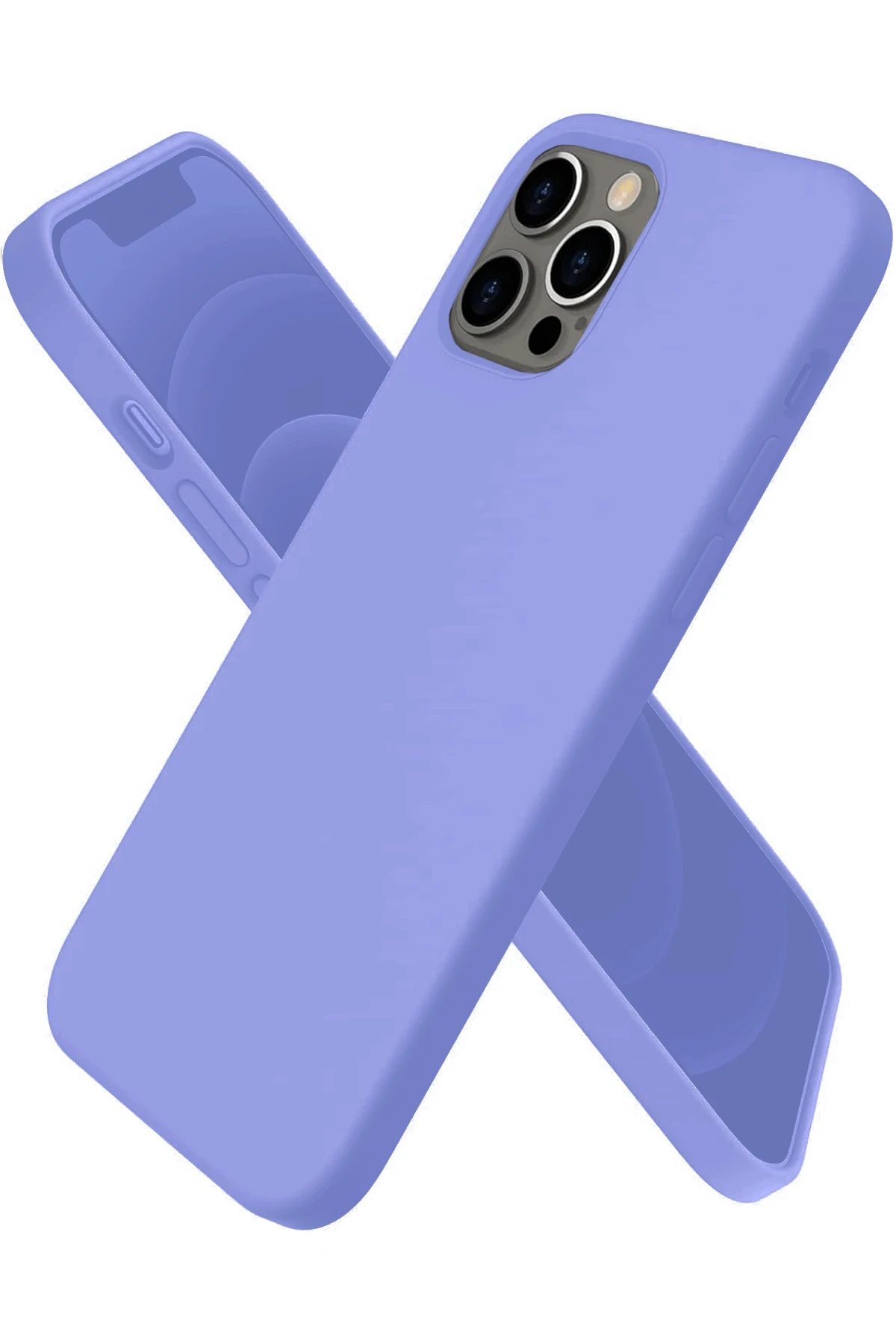 iPhone 12 Pro Max Kılıf First Silikon - Mor-(5796)