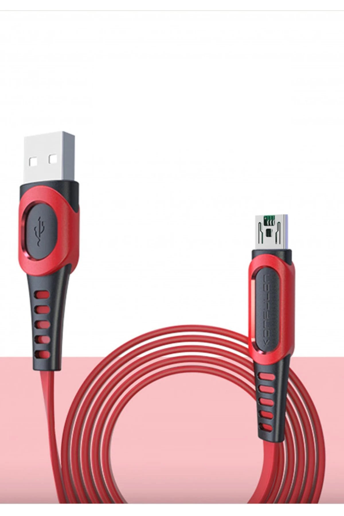 DC24 Micro USB Kablo 1.2M 4A - Kırmızı-(5796)