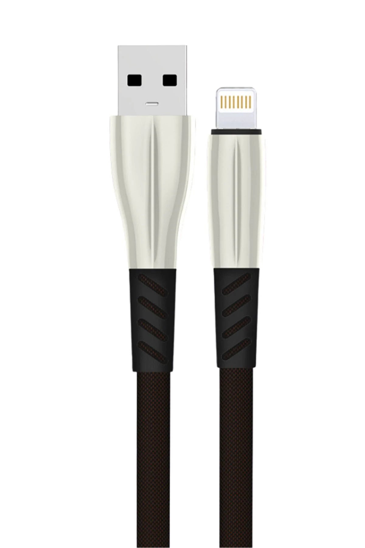 S89 Metal Uçlu Lightning Kablo iphone Uyumlu 1M 2.4A - Siyah-(5796)