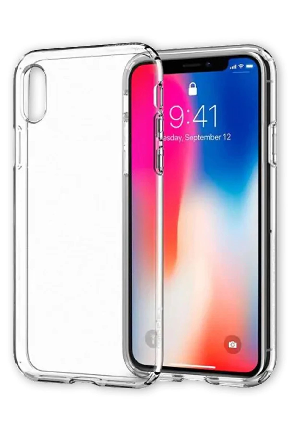 iPhone XS Max Kılıf Lüx Şeffaf Silikon-(5796)