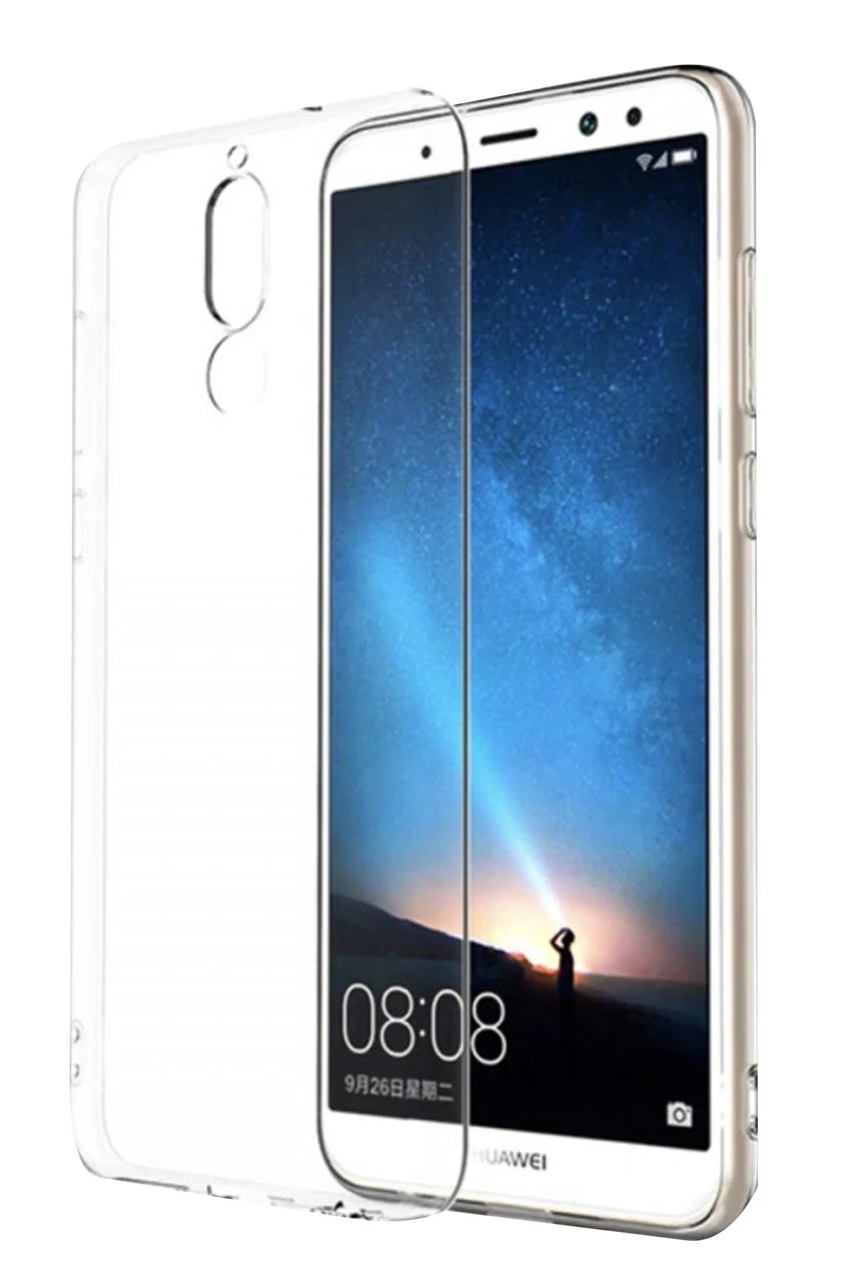 Huawei Mate 10 Lite Kılıf Lüx Şeffaf Silikon-(5796)