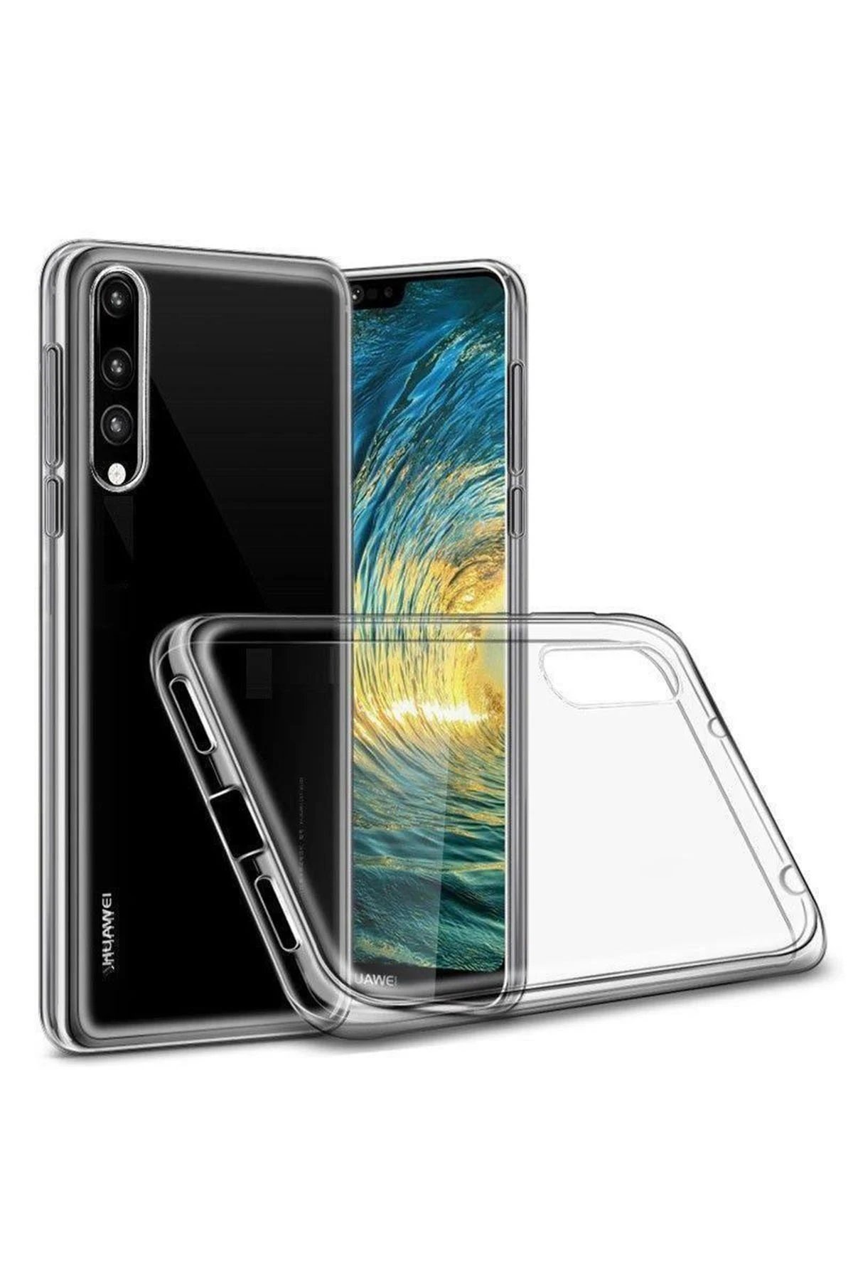 Huawei P30 Lite Kılıf Lüx Şeffaf Silikon-(5796)