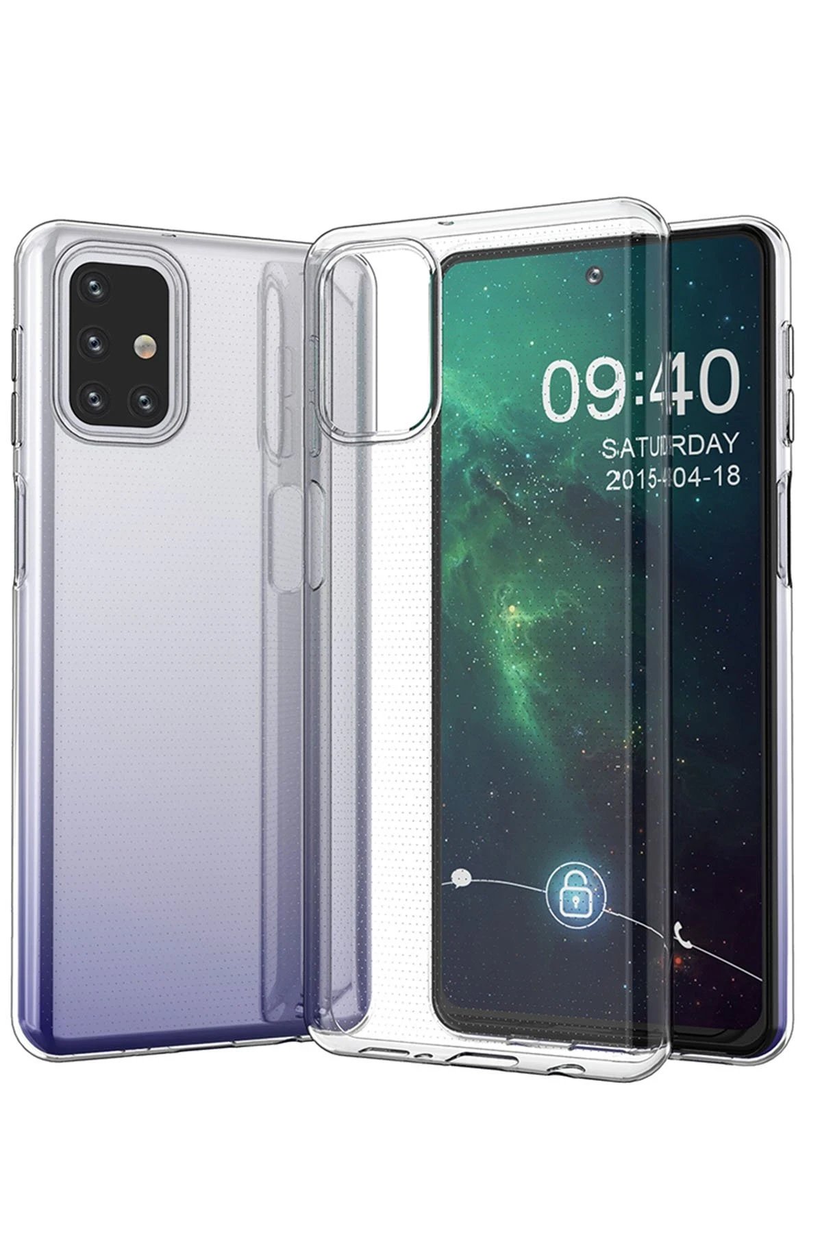 Samsung Galaxy M31S Kılıf Lüx Şeffaf Silikon-(5796)