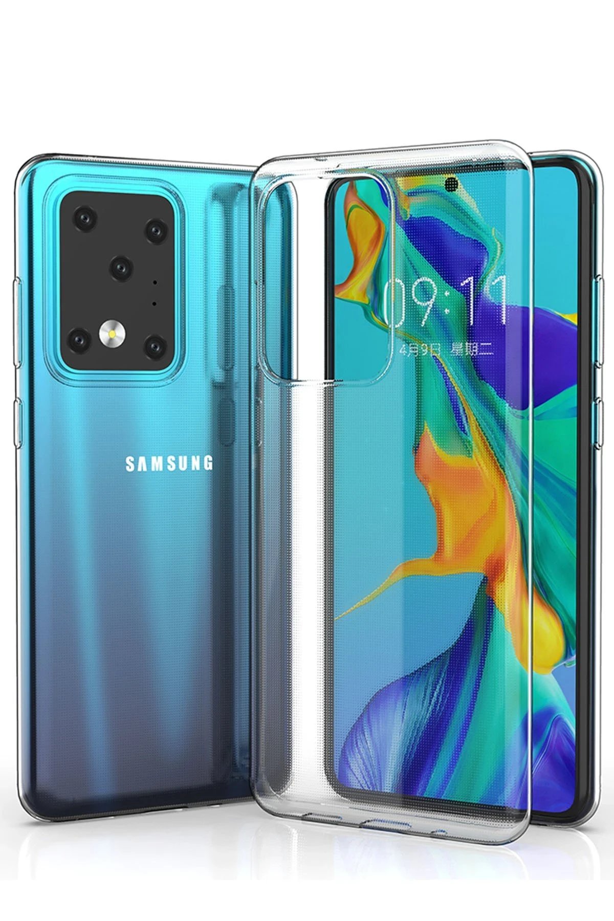 Samsung Galaxy S20 Ultra Kılıf Lüx Şeffaf Silikon-(5796)