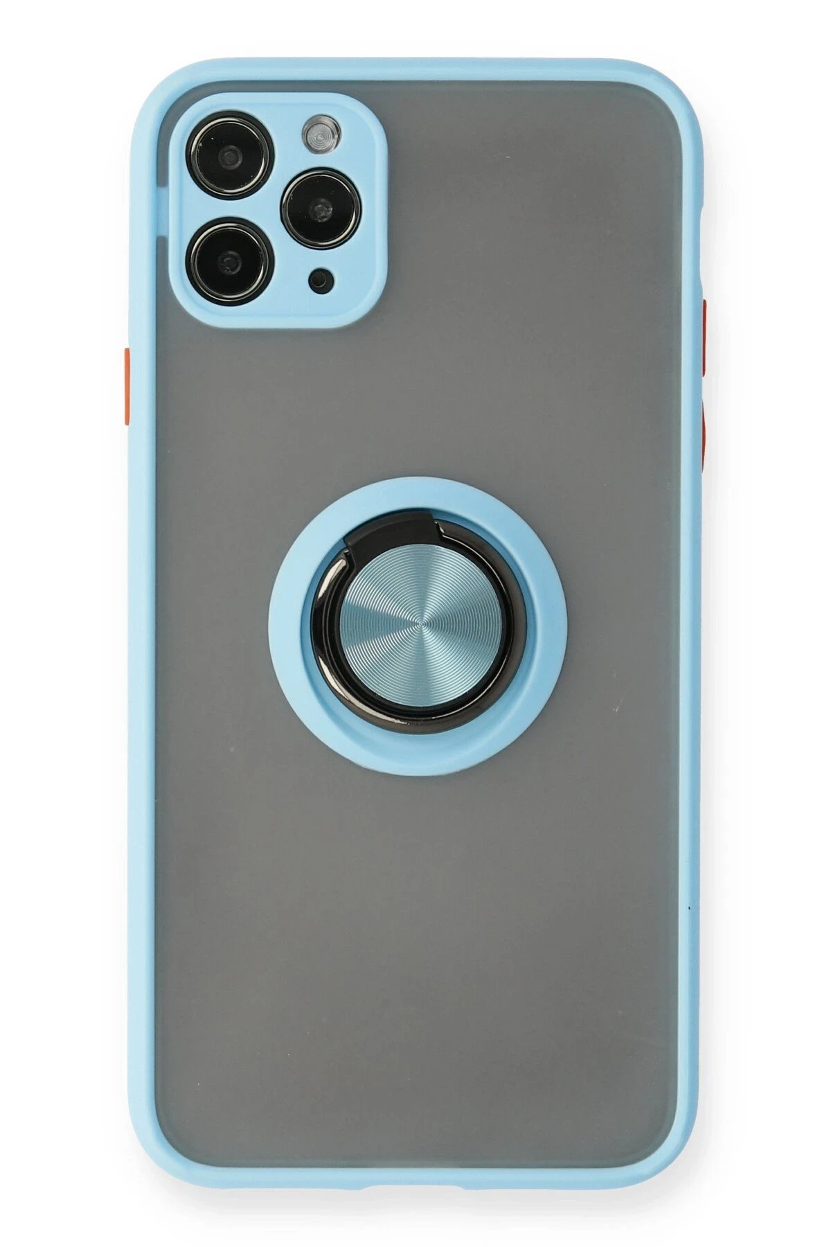 iPhone 11 Pro Kılıf Montreal Yüzüklü Silikon Kapak - Buz Mavi-(5796)