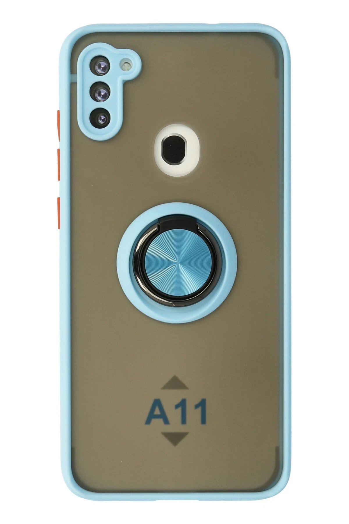 Samsung Galaxy A11 Kılıf Montreal Yüzüklü Silikon Kapak - Buz Mavi-(5796)