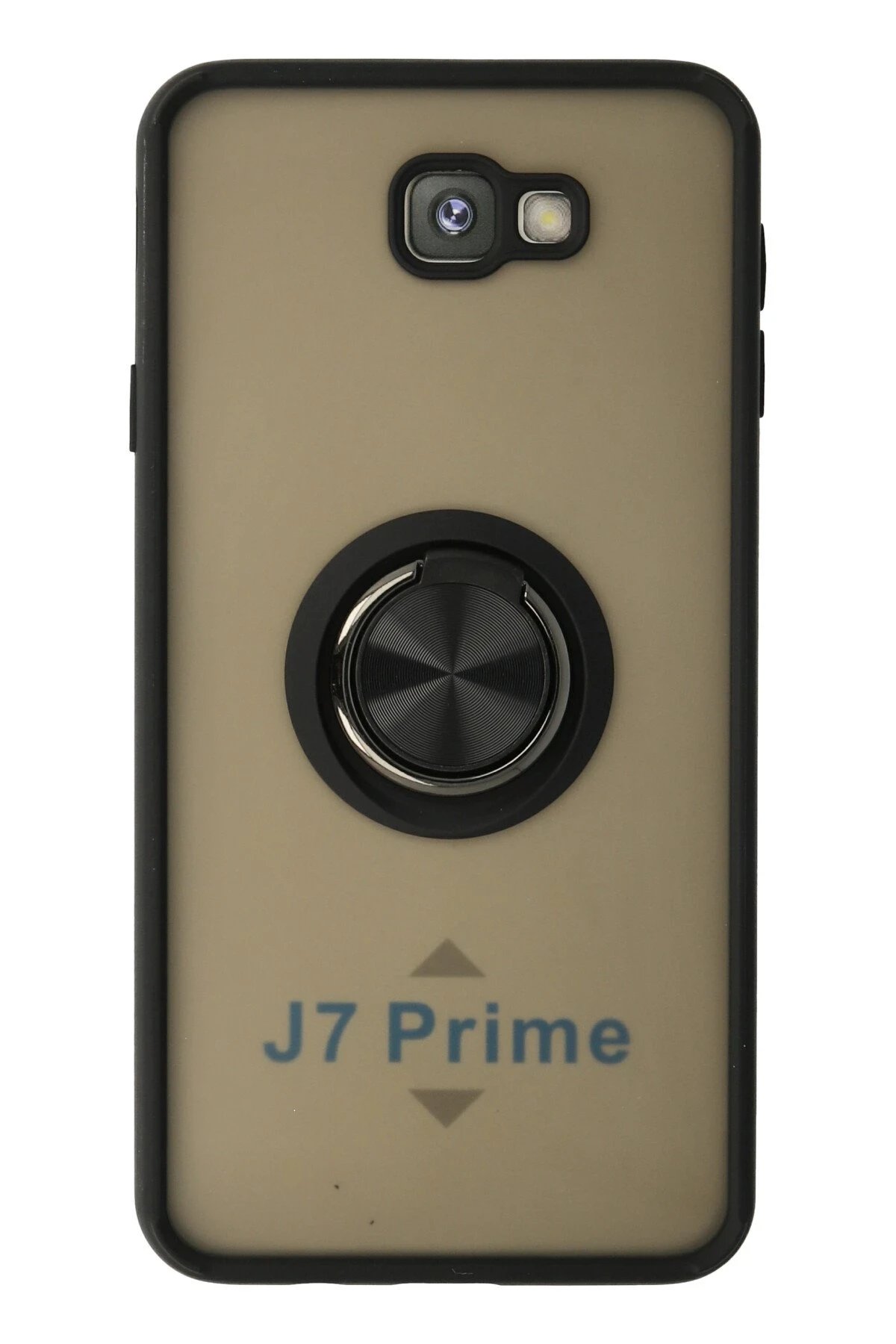 Samsung Galaxy J7 Prime Kılıf Montreal Yüzüklü Silikon Kapak - Siyah-(5796)