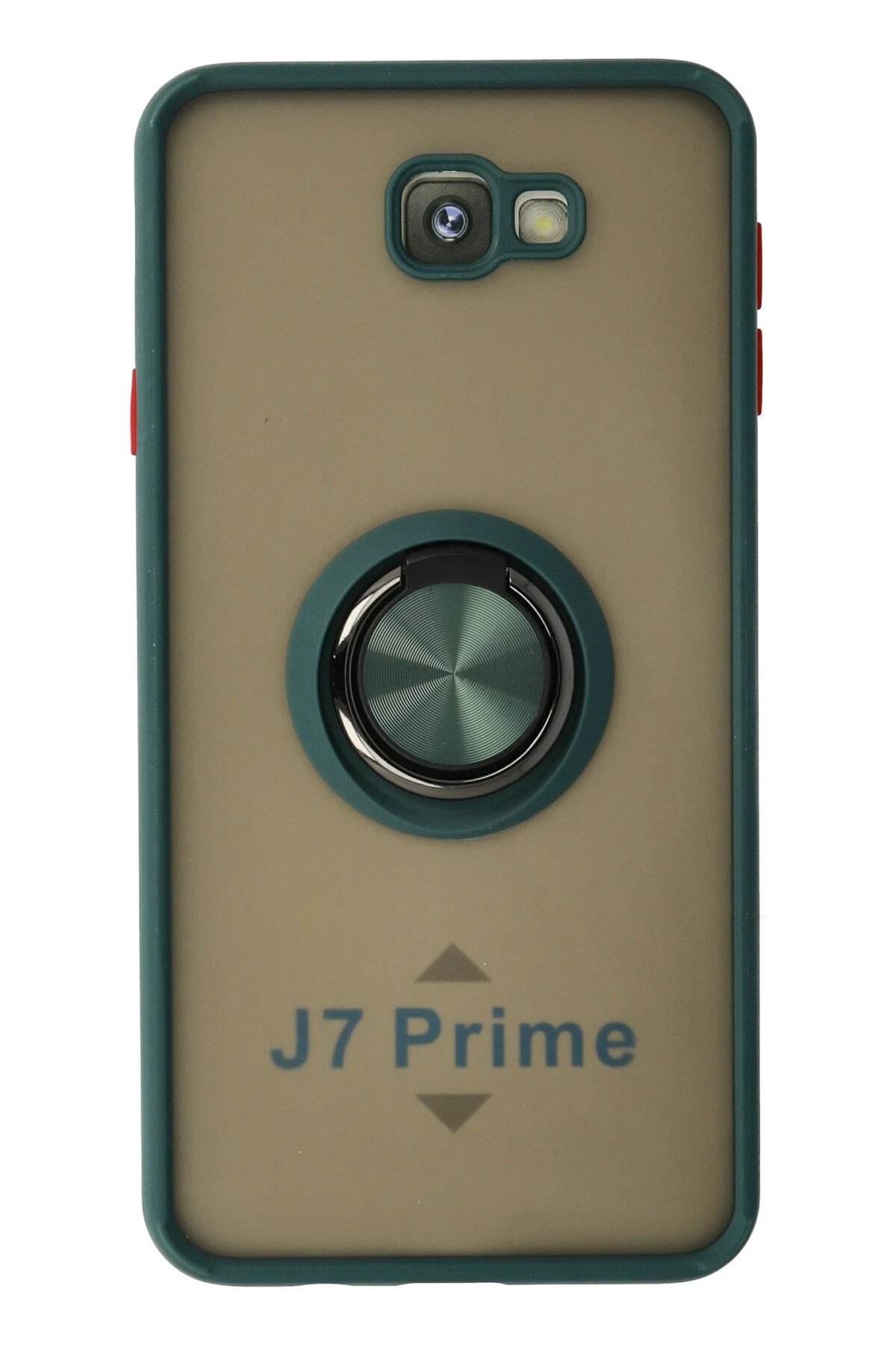 Samsung Galaxy J7 Prime Kılıf Montreal Yüzüklü Silikon Kapak - Yeşil-(5796)