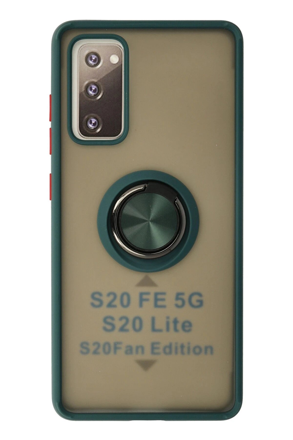 Samsung Galaxy S20 FE Kılıf Montreal Yüzüklü Silikon Kapak - Yeşil-(5796)