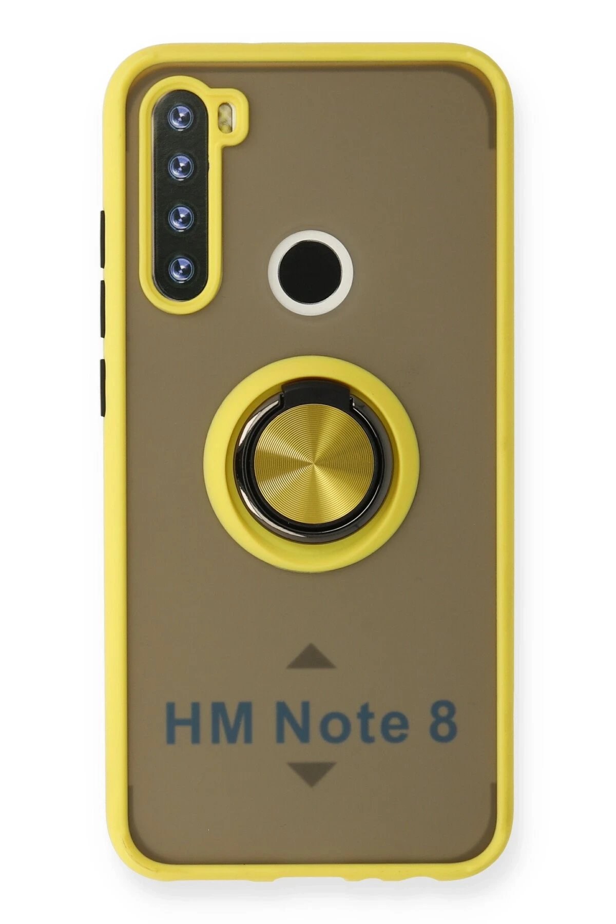 Xiaomi Redmi Note 8 Kılıf Montreal Yüzüklü Silikon Kapak - Sarı-(5796)