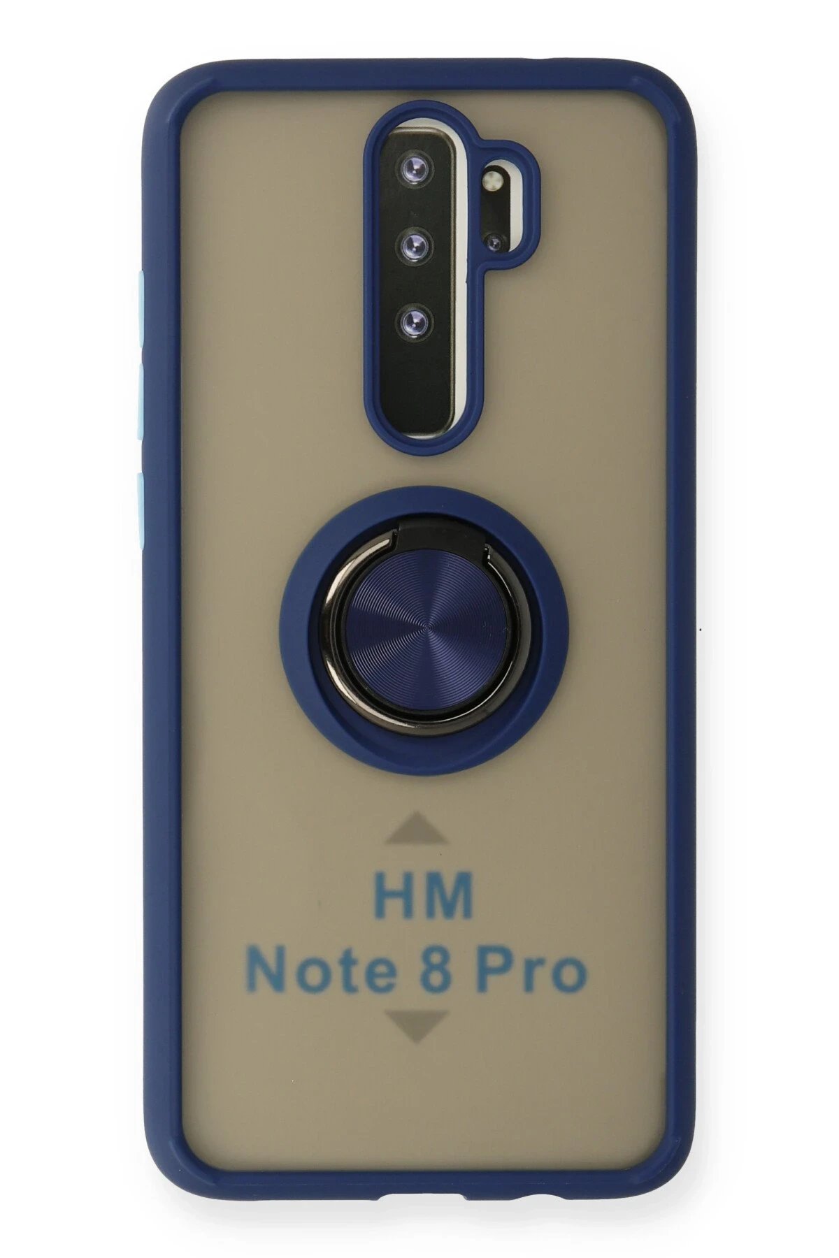 Xiaomi Redmi Note 8 Pro Kılıf Montreal Yüzüklü Silikon Kapak - Lacivert-(5796)