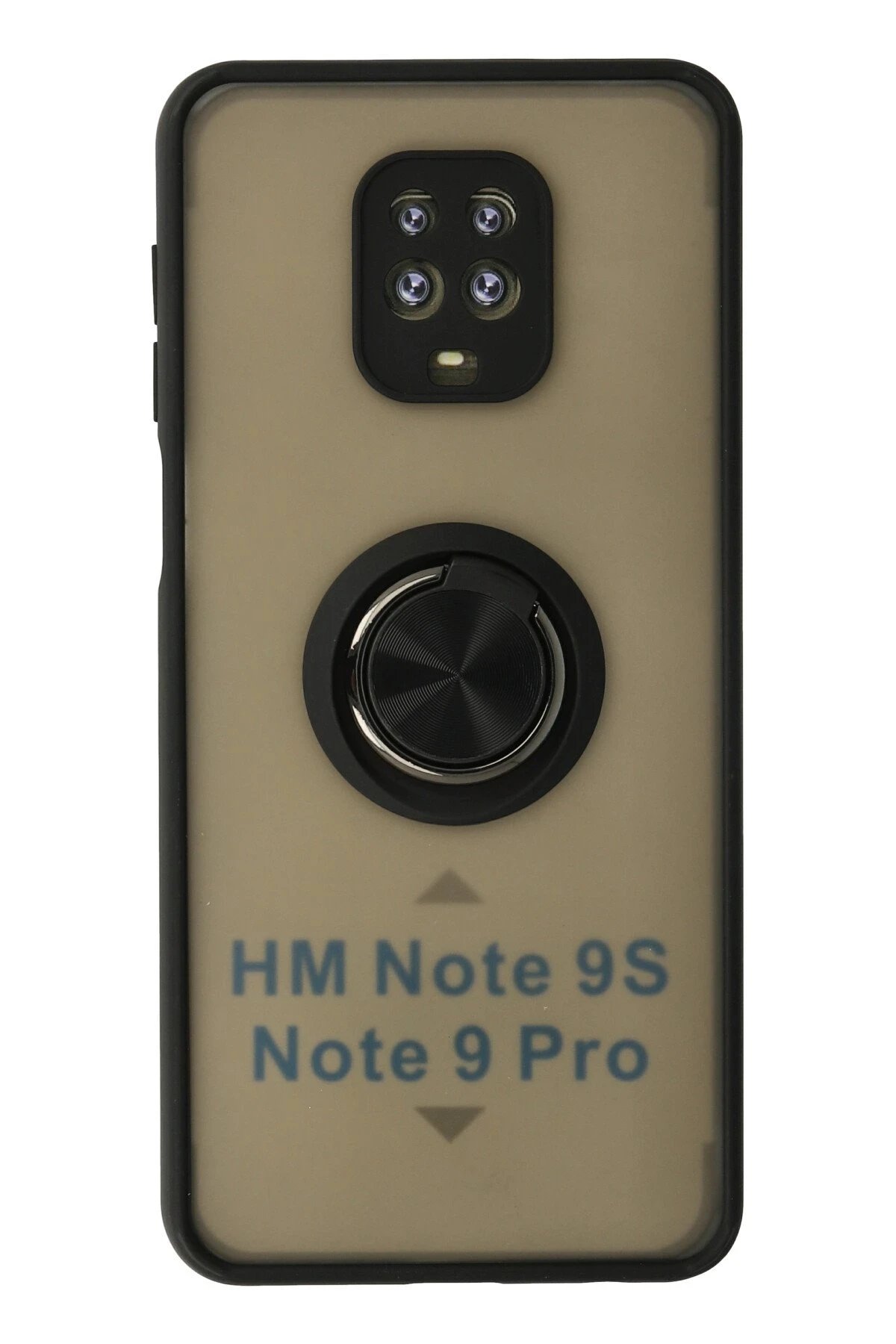 Xiaomi Redmi Note 9 Pro Kılıf Montreal Yüzüklü Silikon Kapak - Siyah-(5796)