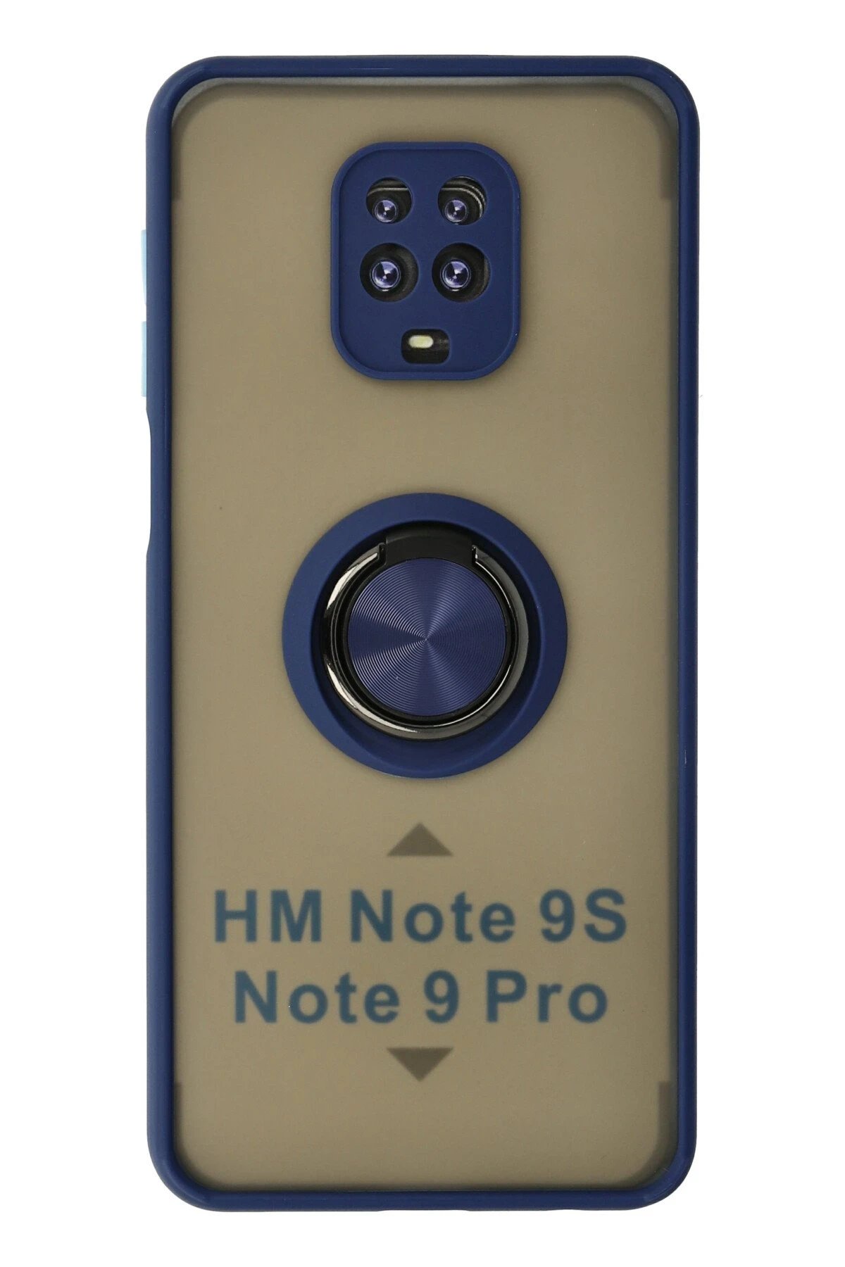 Xiaomi Redmi Note 9 Pro Kılıf Montreal Yüzüklü Silikon Kapak - Lacivert-(5796)