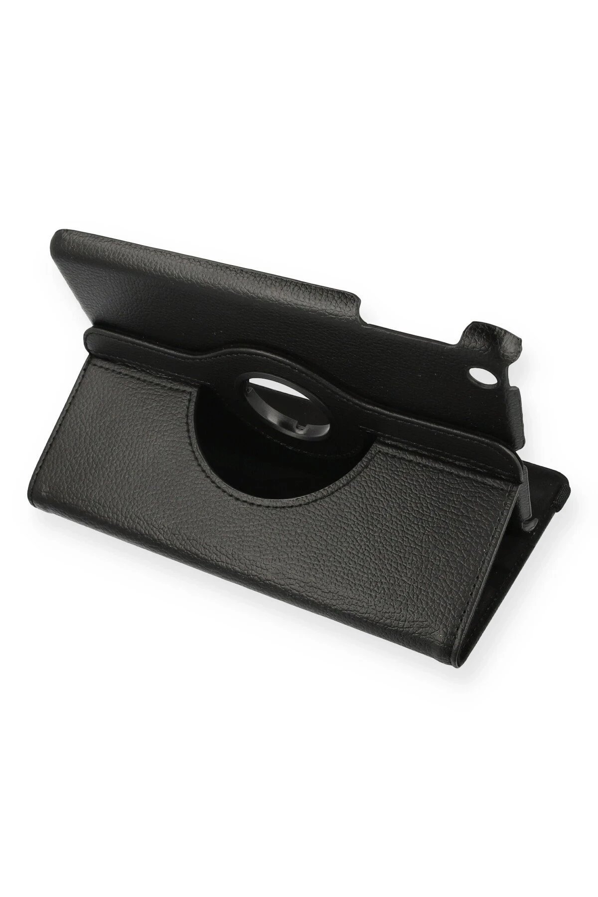 iPad Mini 1 Kılıf 360 Tablet Deri Kılıf - Siyah-(5796)