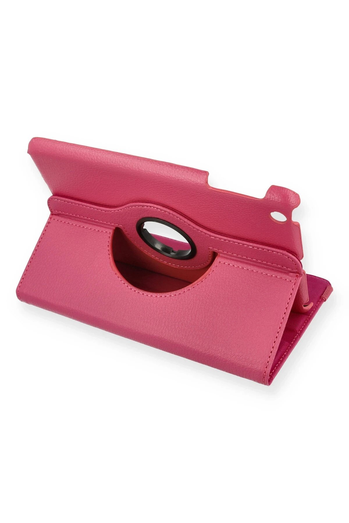 iPad Mini 1 Kılıf 360 Tablet Deri Kılıf - Pembe-(5796)