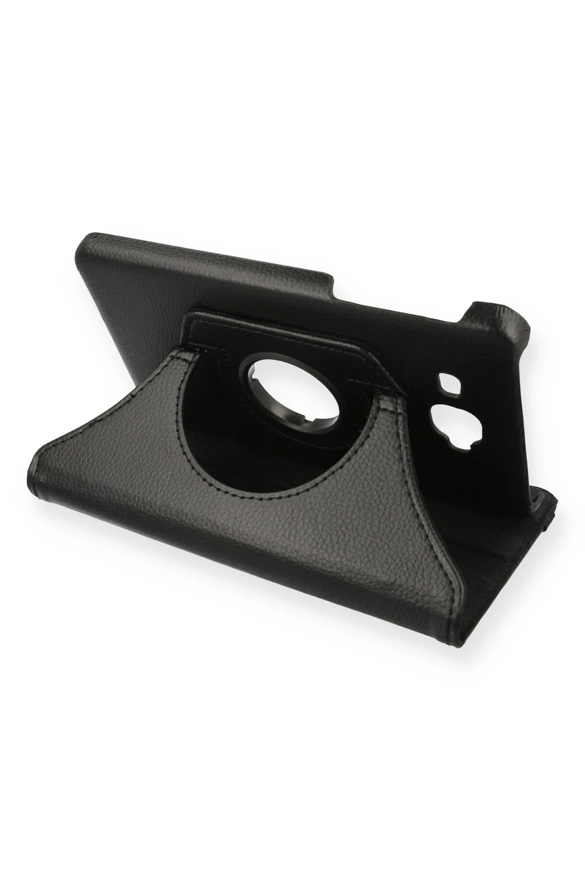 Samsung Galaxy T280 Tab A 7 Kılıf 360 Tablet Deri Kılıf - Siyah-(5796)