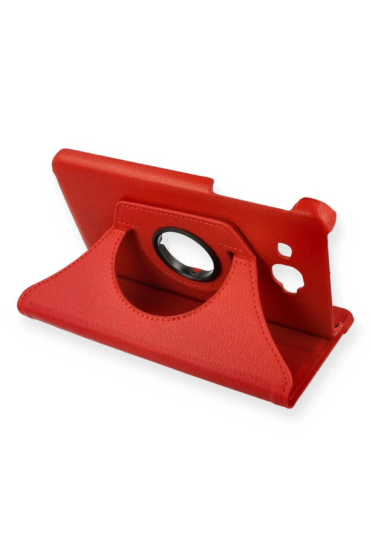 Samsung Galaxy T280 Tab A 7 Kılıf 360 Tablet Deri Kılıf - Kırmızı-(5796)