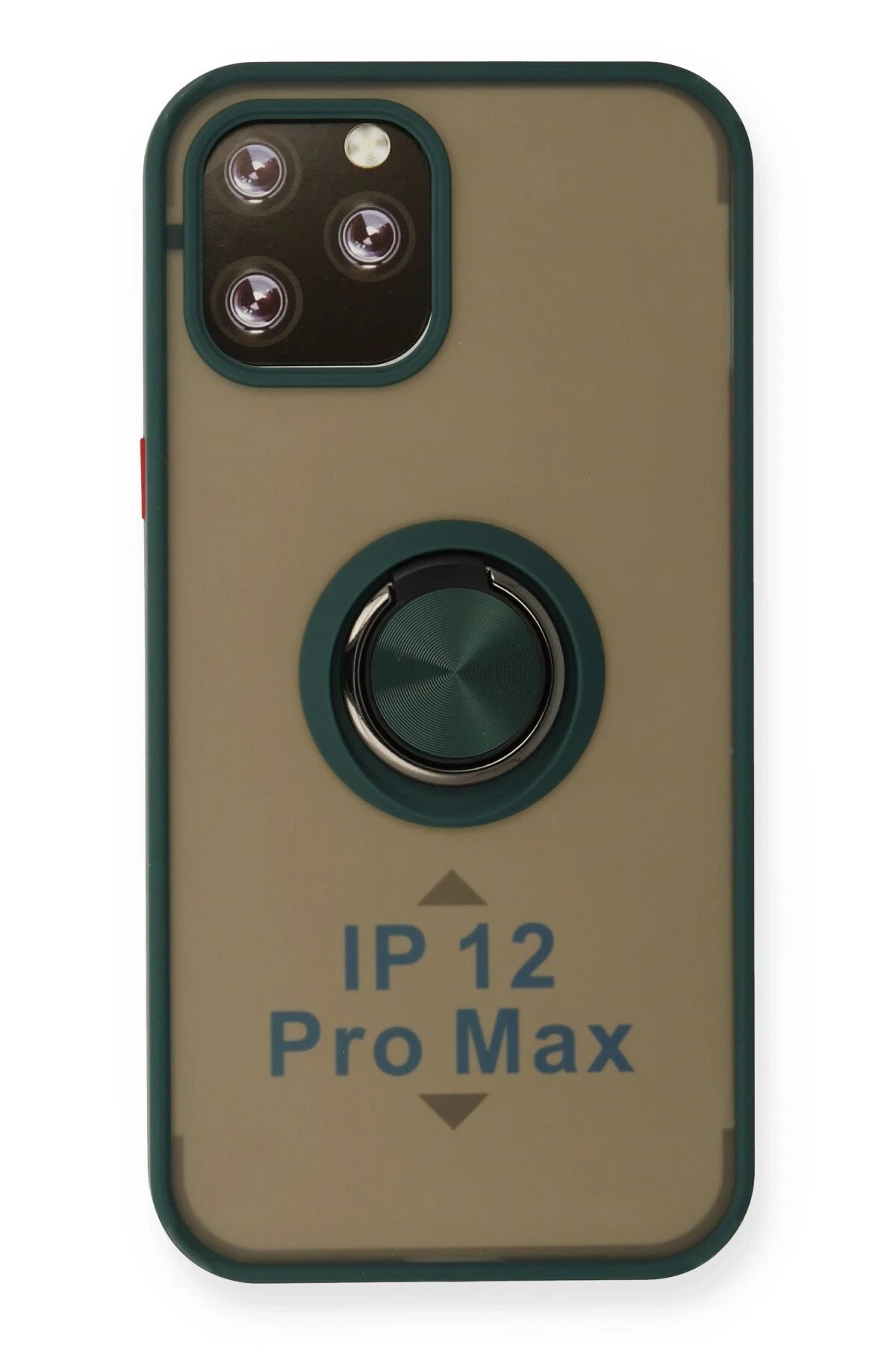 iPhone 12 Pro Kılıf Montreal Yüzüklü Silikon Kapak - Yeşil-(5796)