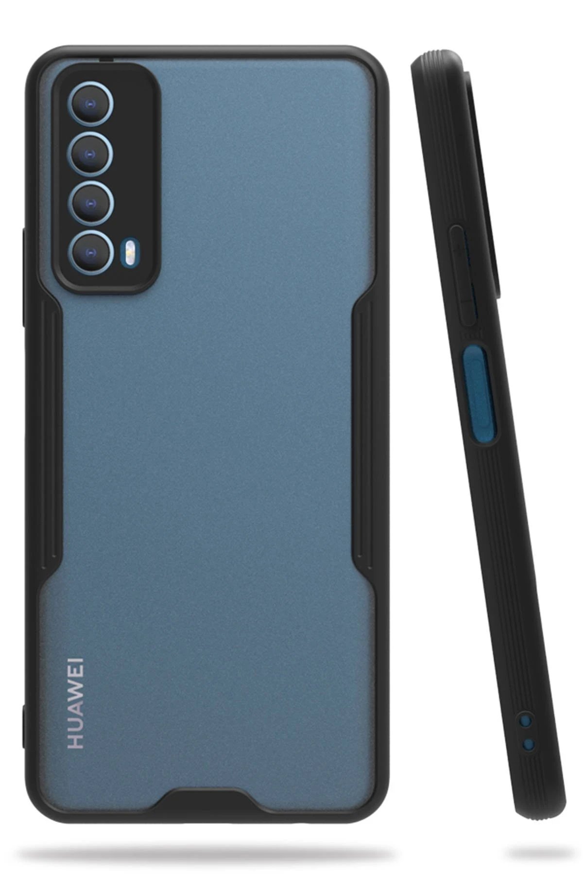 Huawei P Smart 2021 Kılıf Platin Silikon - Siyah-(5796)