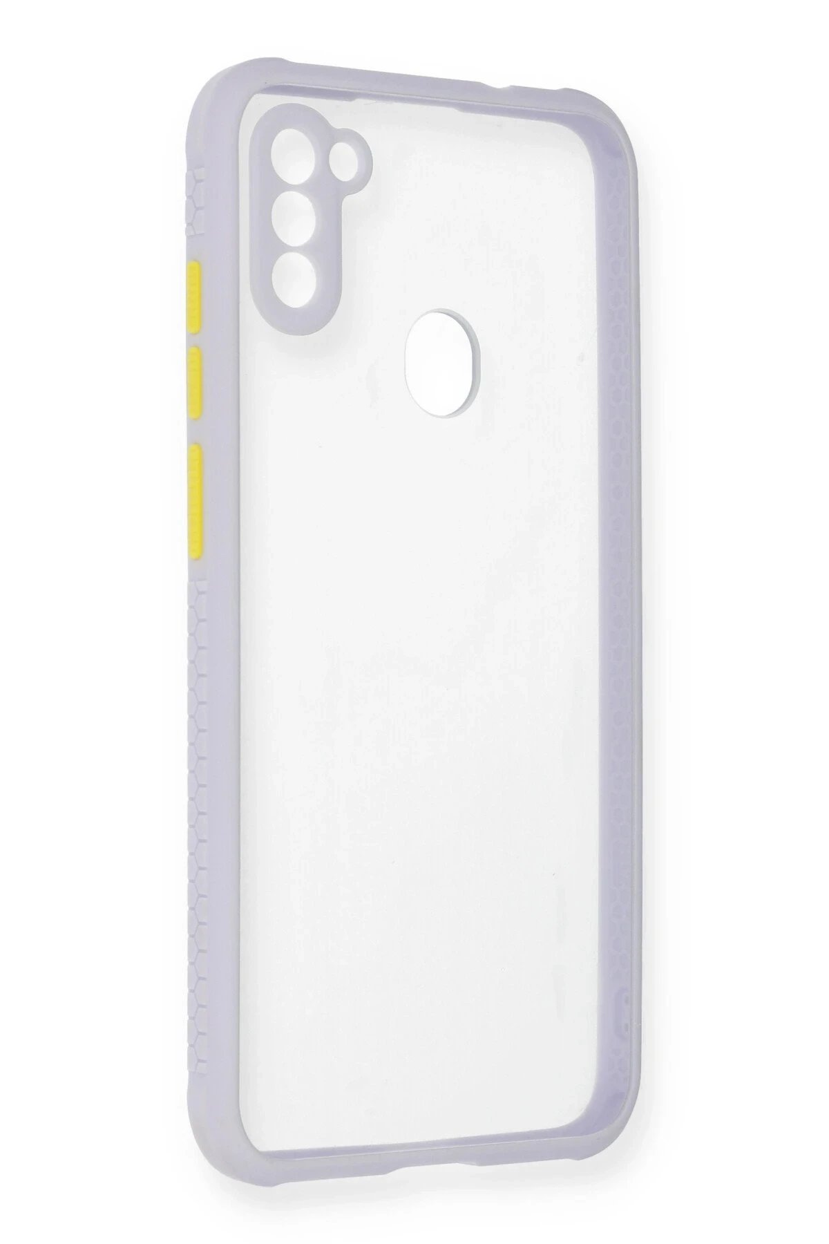 Samsung Galaxy A11 Kılıf Miami Şeffaf Silikon - Lila-(5796)