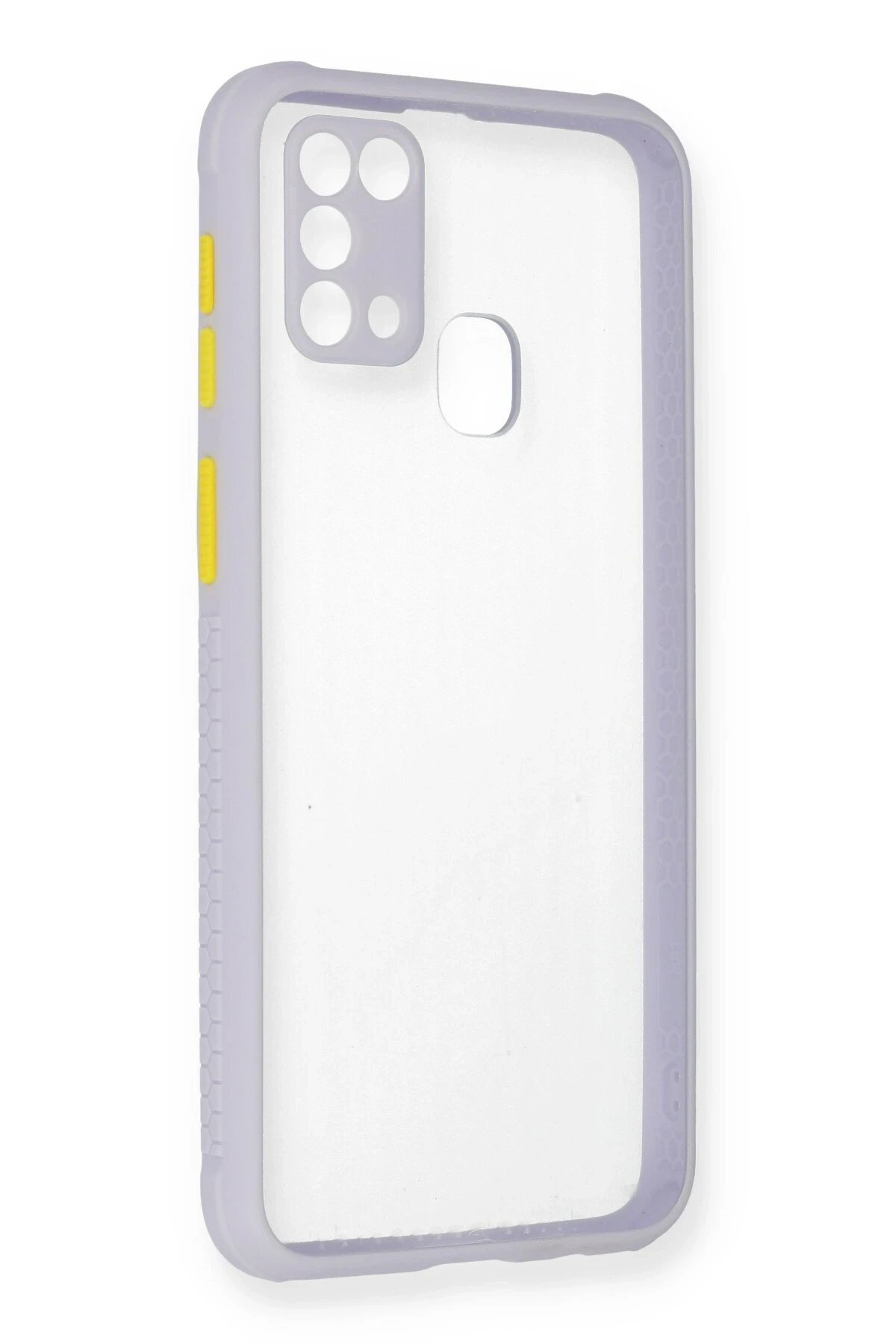 Samsung Galaxy M31 Kılıf Miami Şeffaf Silikon - Lila-(5796)