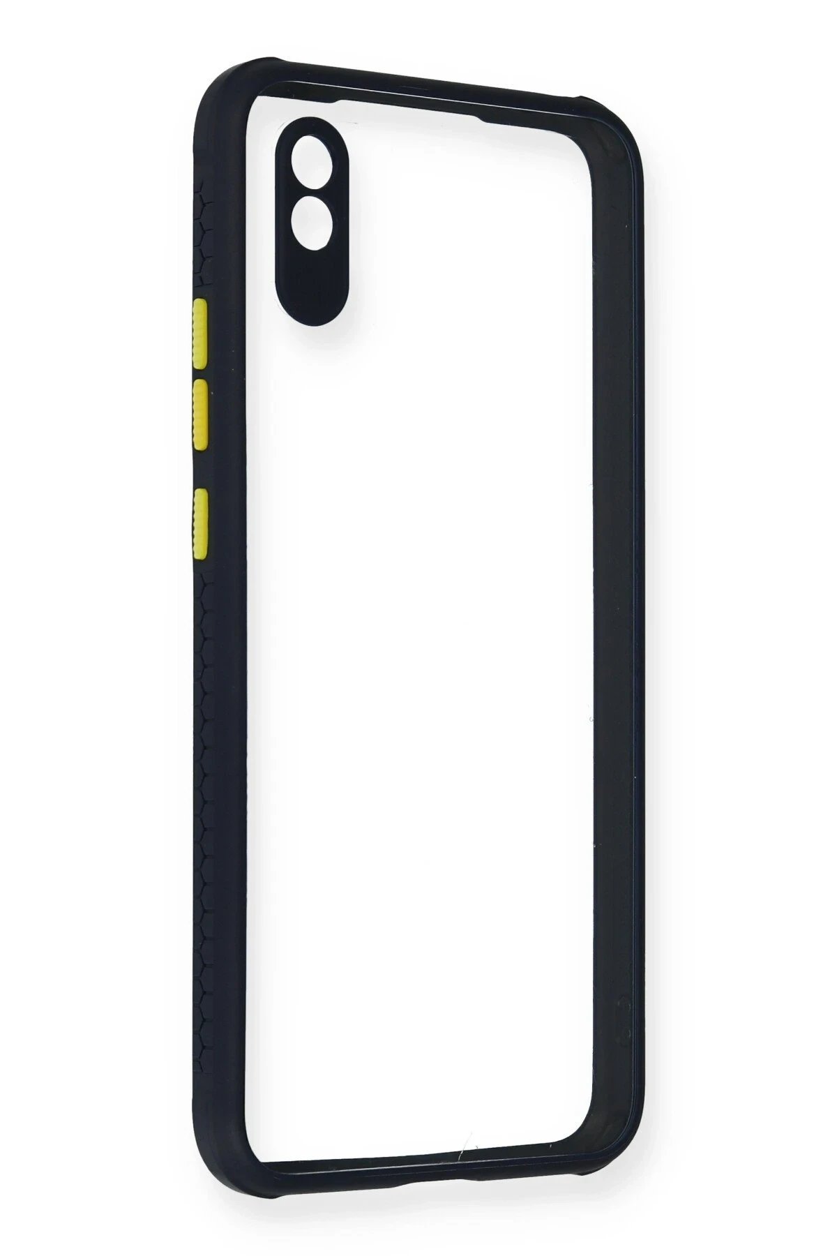 Xiaomi Redmi 9A Kılıf Miami Şeffaf Silikon - Lacivert-(5796)