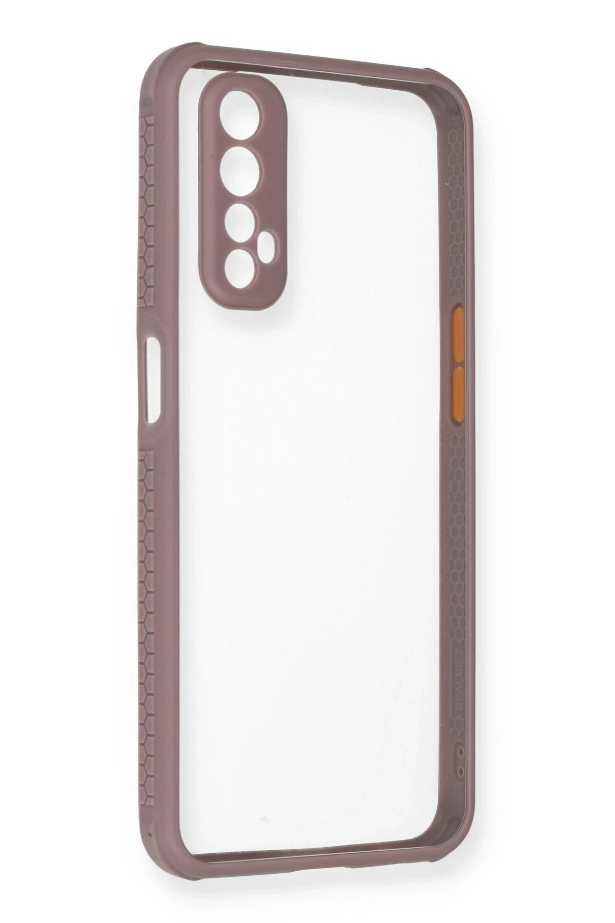 Realme 7 Kılıf Miami Şeffaf Silikon - Açık Mor-(5796)