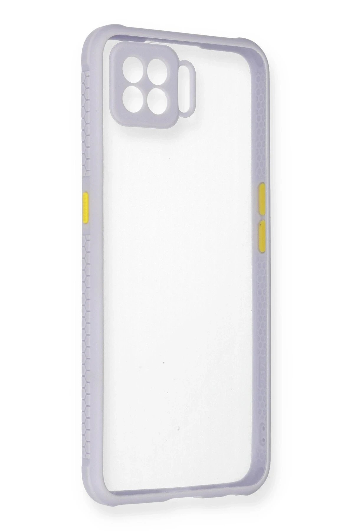 Oppo A73 Kılıf Miami Şeffaf Silikon - Lila-(5796)