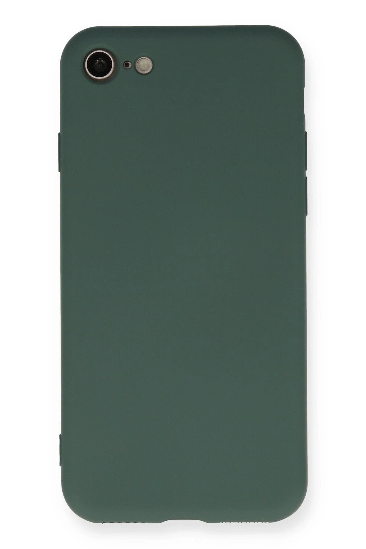 iPhone 7 Kılıf Nano içi Kadife Silikon - Koyu Yeşil-(5796)