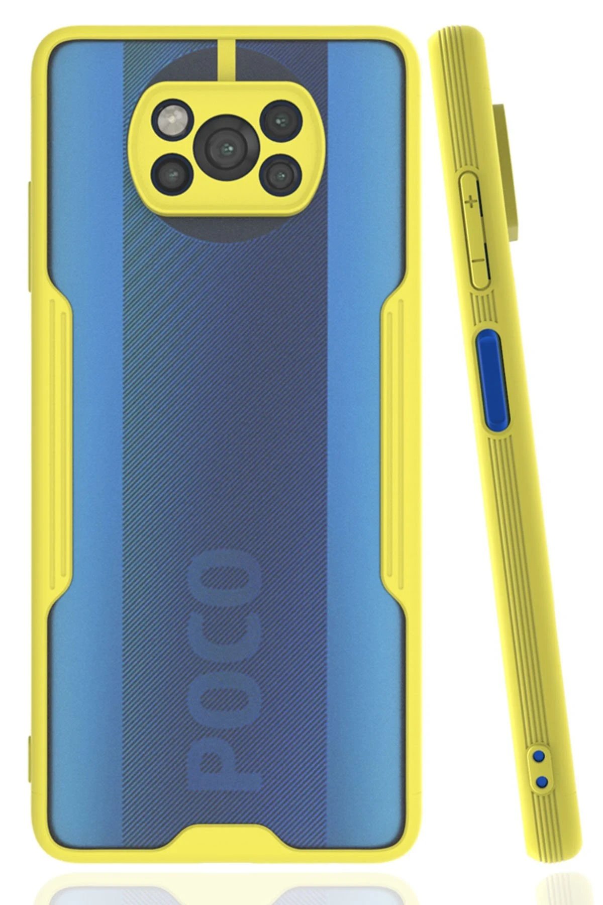 Xiaomi Pocophone X3 Kılıf Platin Silikon - Sarı-(5796)