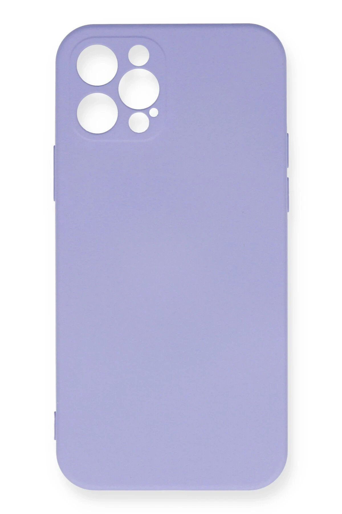 iPhone 12 Pro Max Kılıf Nano içi Kadife Silikon - Lila-(5796)