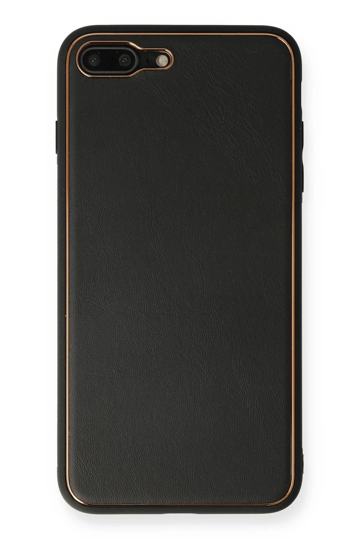 iPhone 7 Plus Kılıf Coco Deri Silikon Kapak - Siyah-(5796)