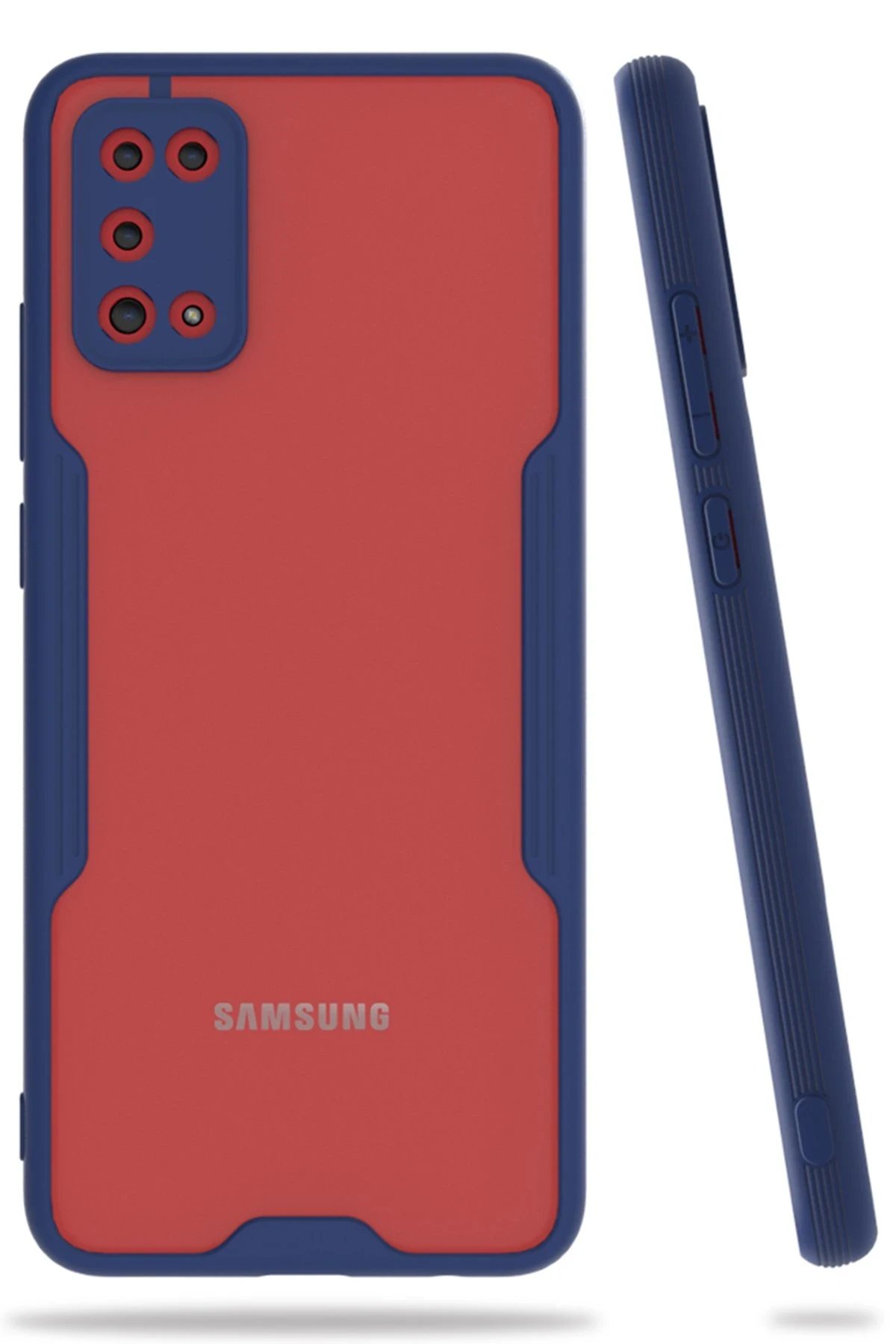 Samsung Galaxy A02S Kılıf Platin Silikon - Lacivert-(5796)