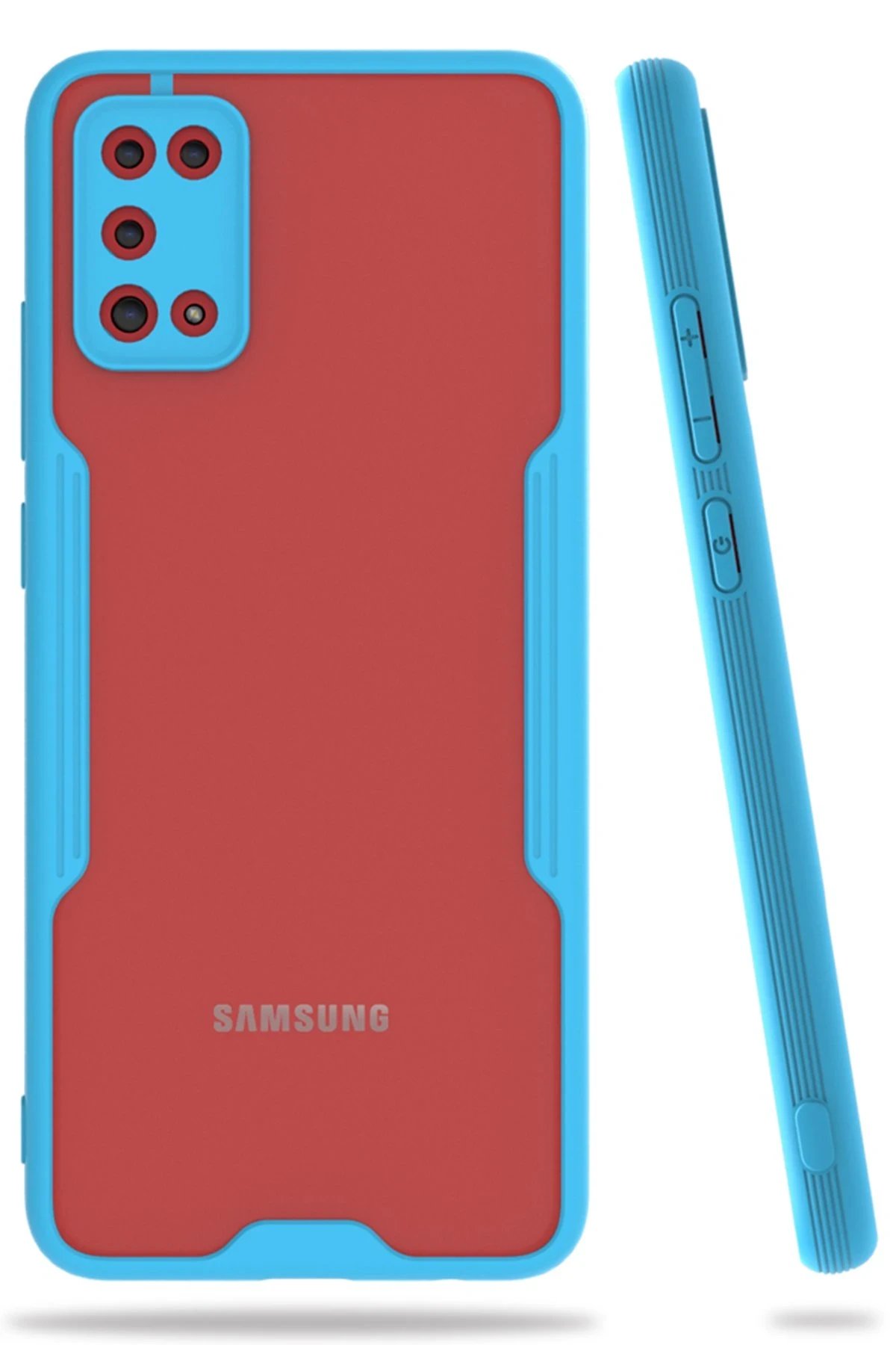 Samsung Galaxy A02S Kılıf Platin Silikon - Mavi-(5796)