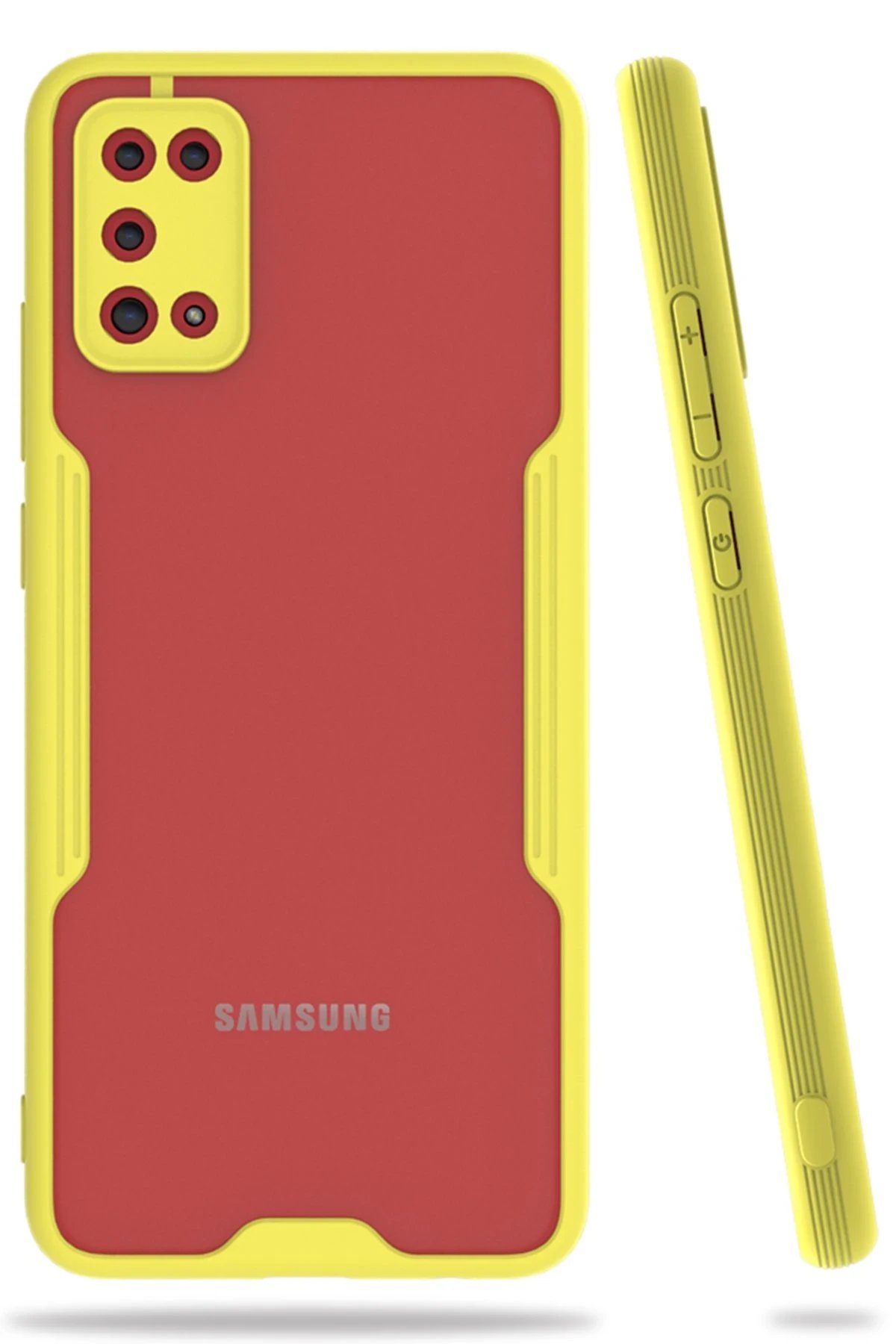 Samsung Galaxy A02S Kılıf Platin Silikon - Sarı-(5796)