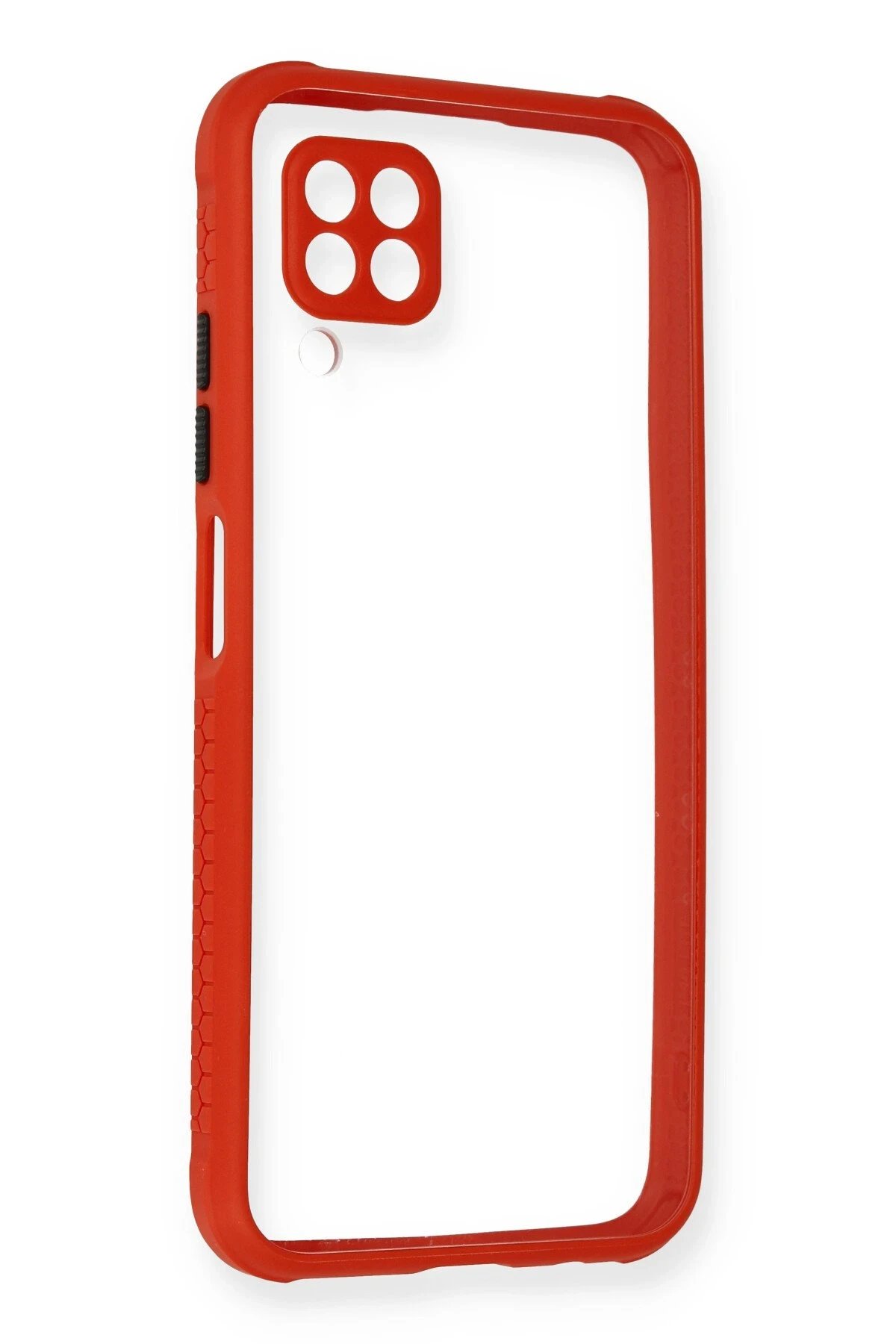 Huawei P40 Lite Kılıf Miami Şeffaf Silikon - Kırmızı-(5796)