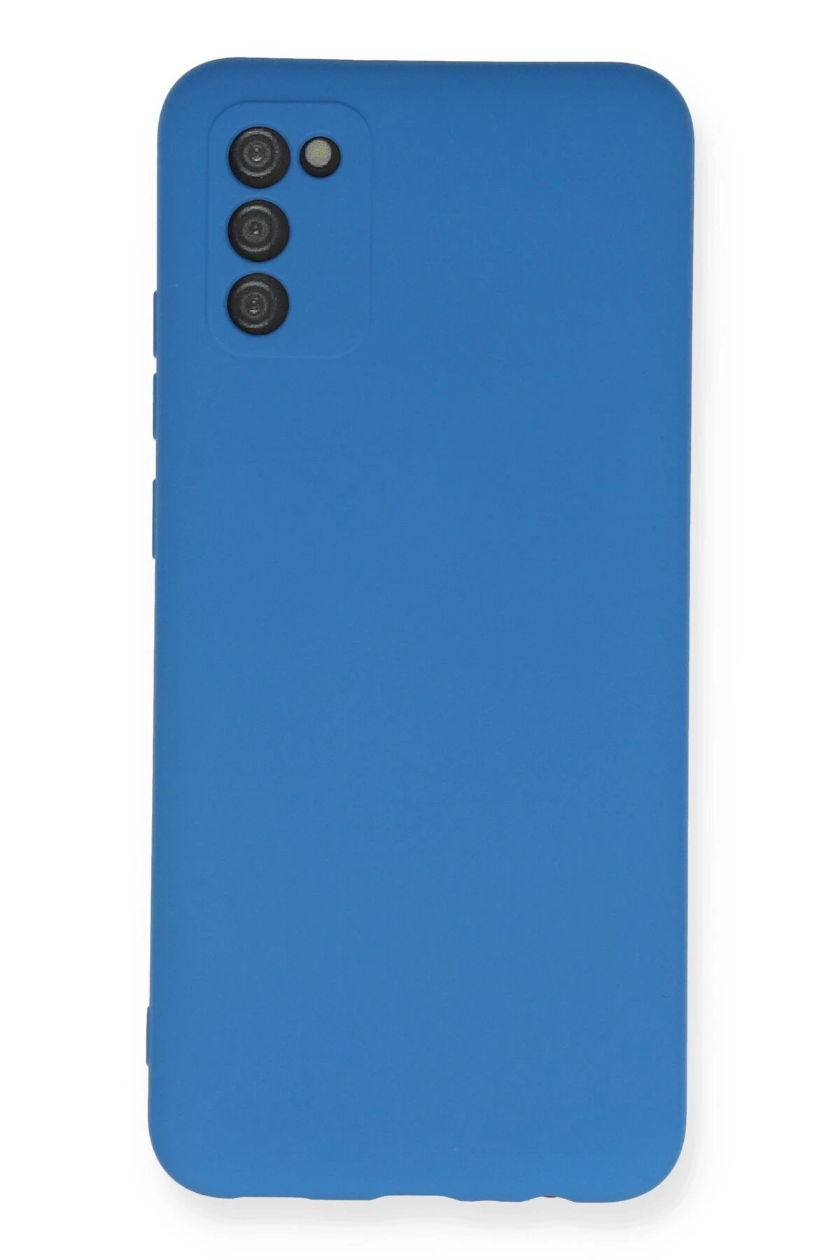 Samsung Galaxy A02S Kılıf Nano içi Kadife Silikon - Mavi-(5796)