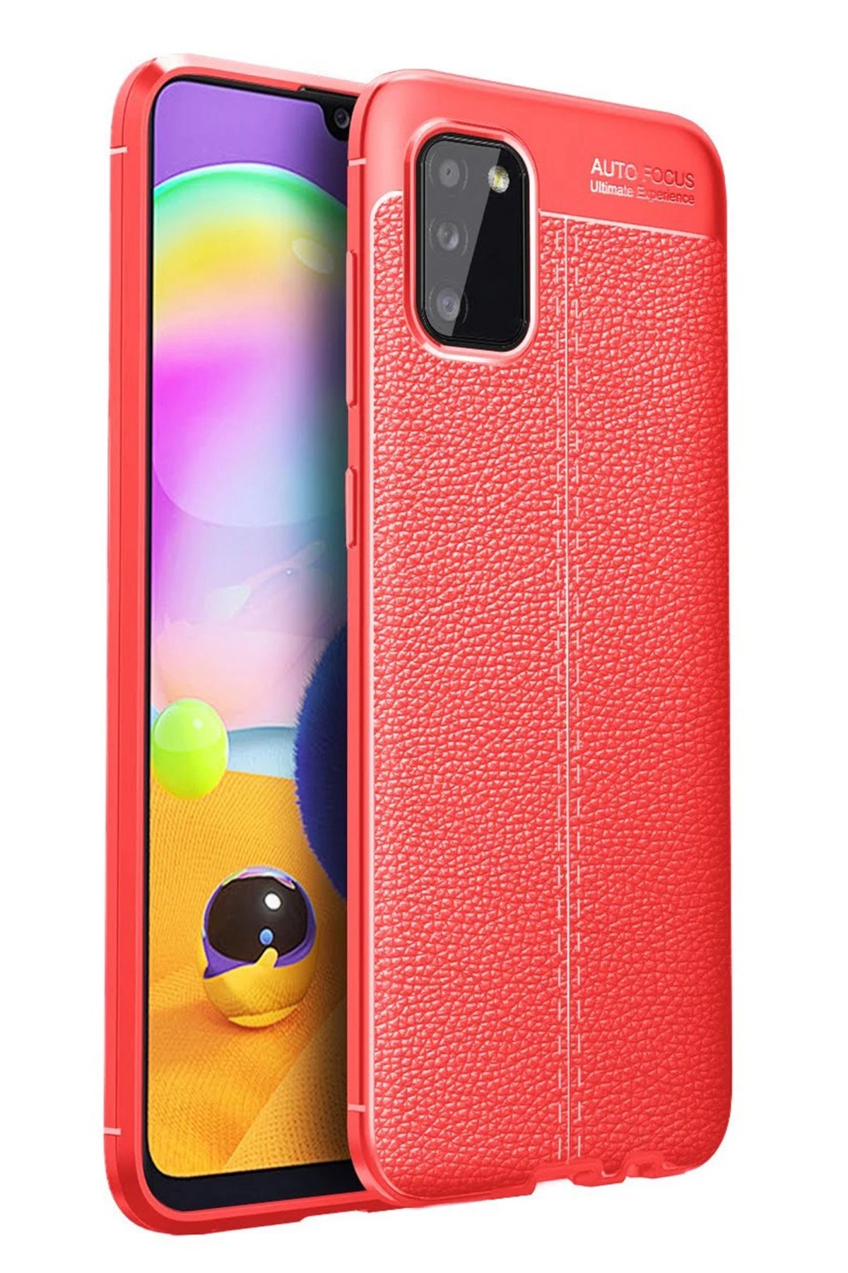 Samsung Galaxy A02S Kılıf Auto Focus Kapak - Kırmızı-(5796)