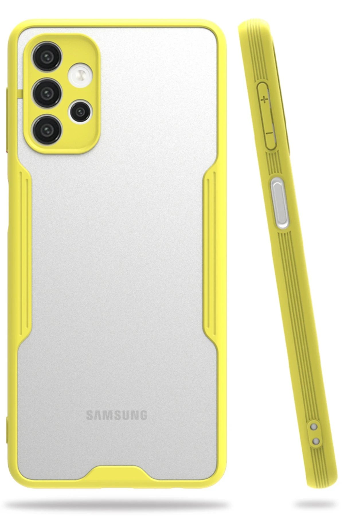 Samsung Galaxy A72 Kılıf Platin Silikon - Sarı-(5796)