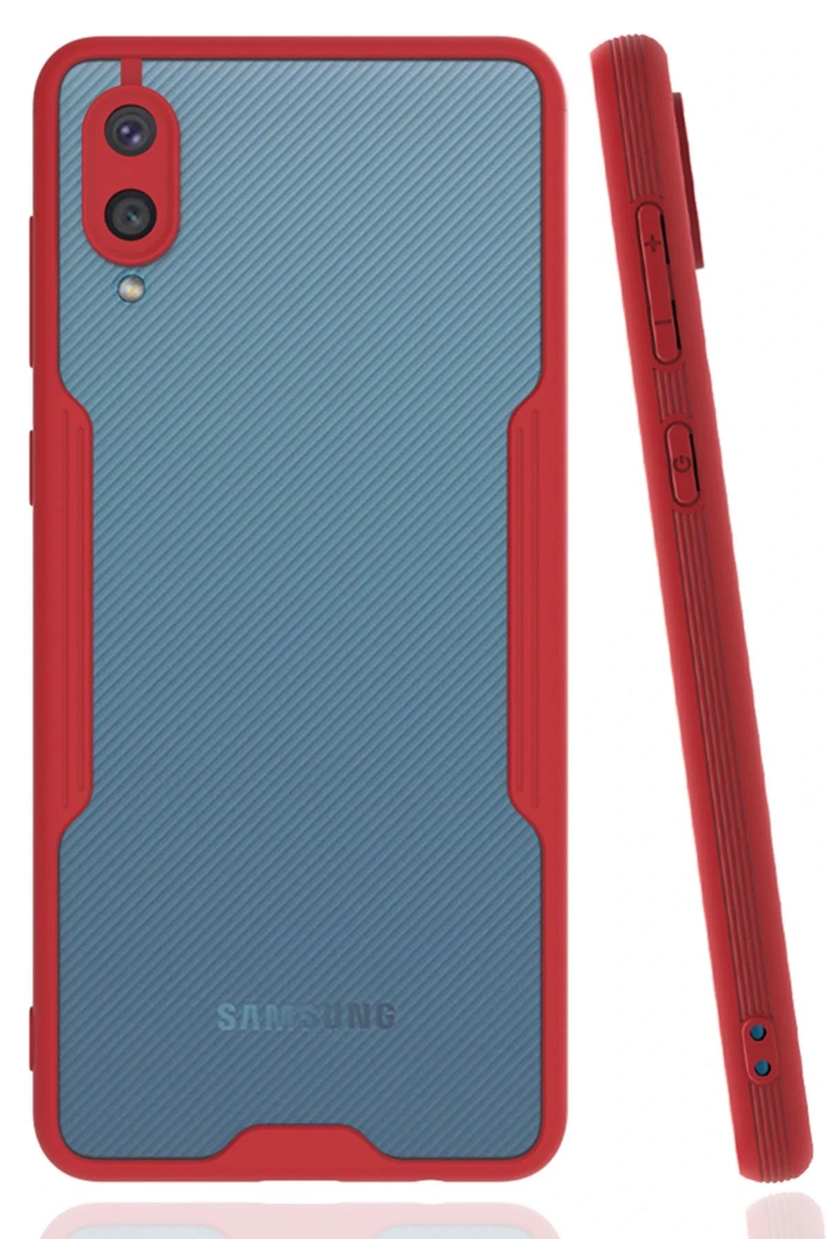 Samsung Galaxy A02 Kılıf Platin Silikon - Kırmızı-(5796)