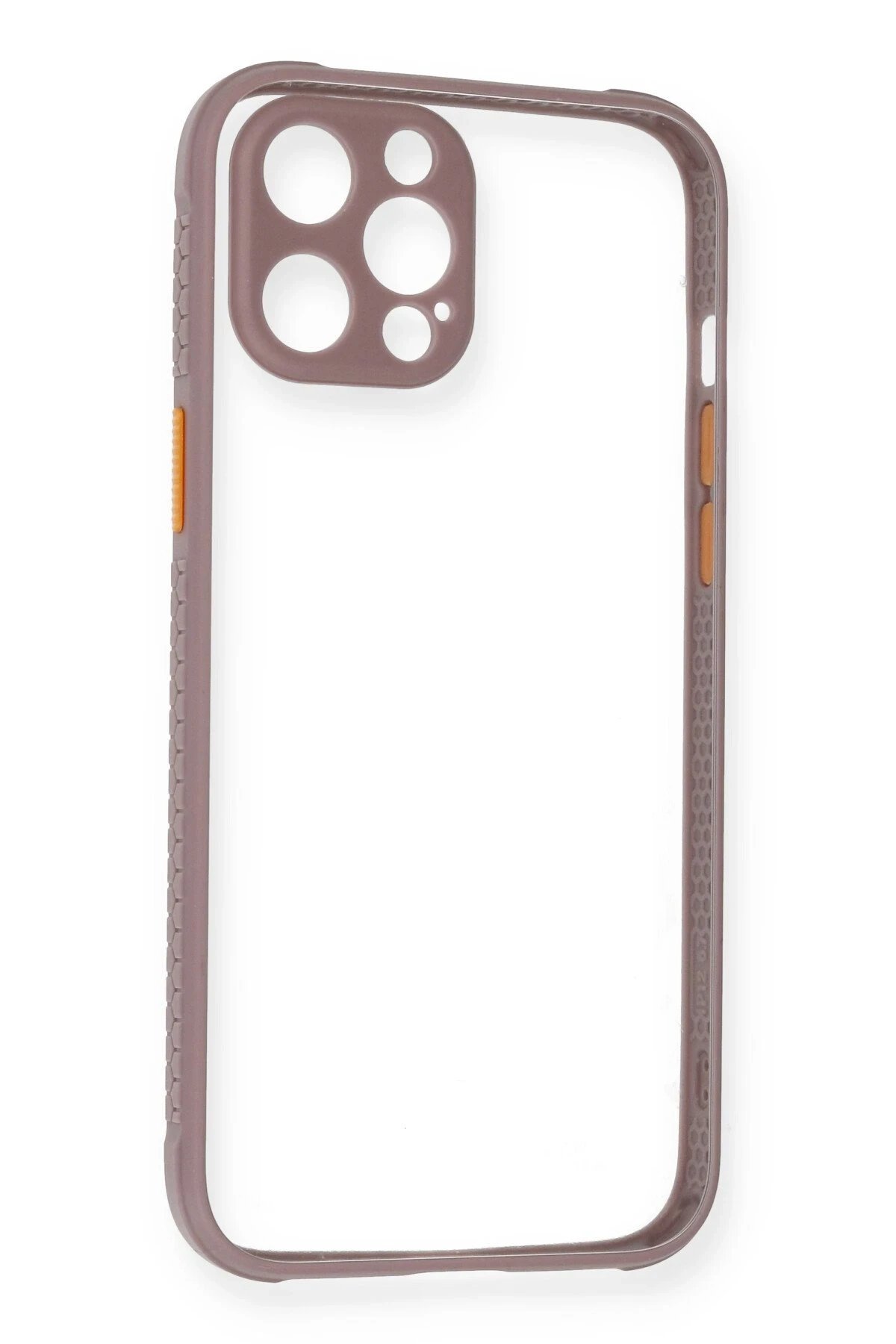 iPhone 12 Kılıf Miami Şeffaf Silikon - Açık Mor-(5796)