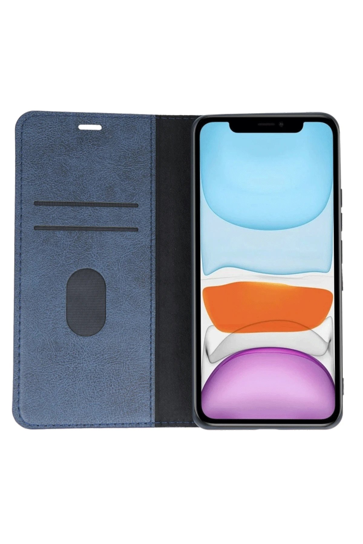 iPhone 11 Kılıf Trend S Plus Kapaklı Kılıf - Siyah-(5796)