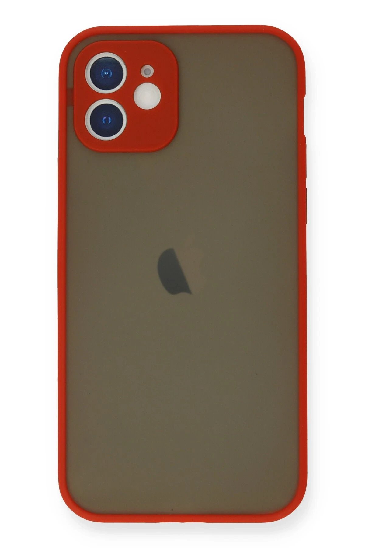 iPhone 12 Mini Kılıf Montreal Silikon Kapak - Kırmızı-(5796)