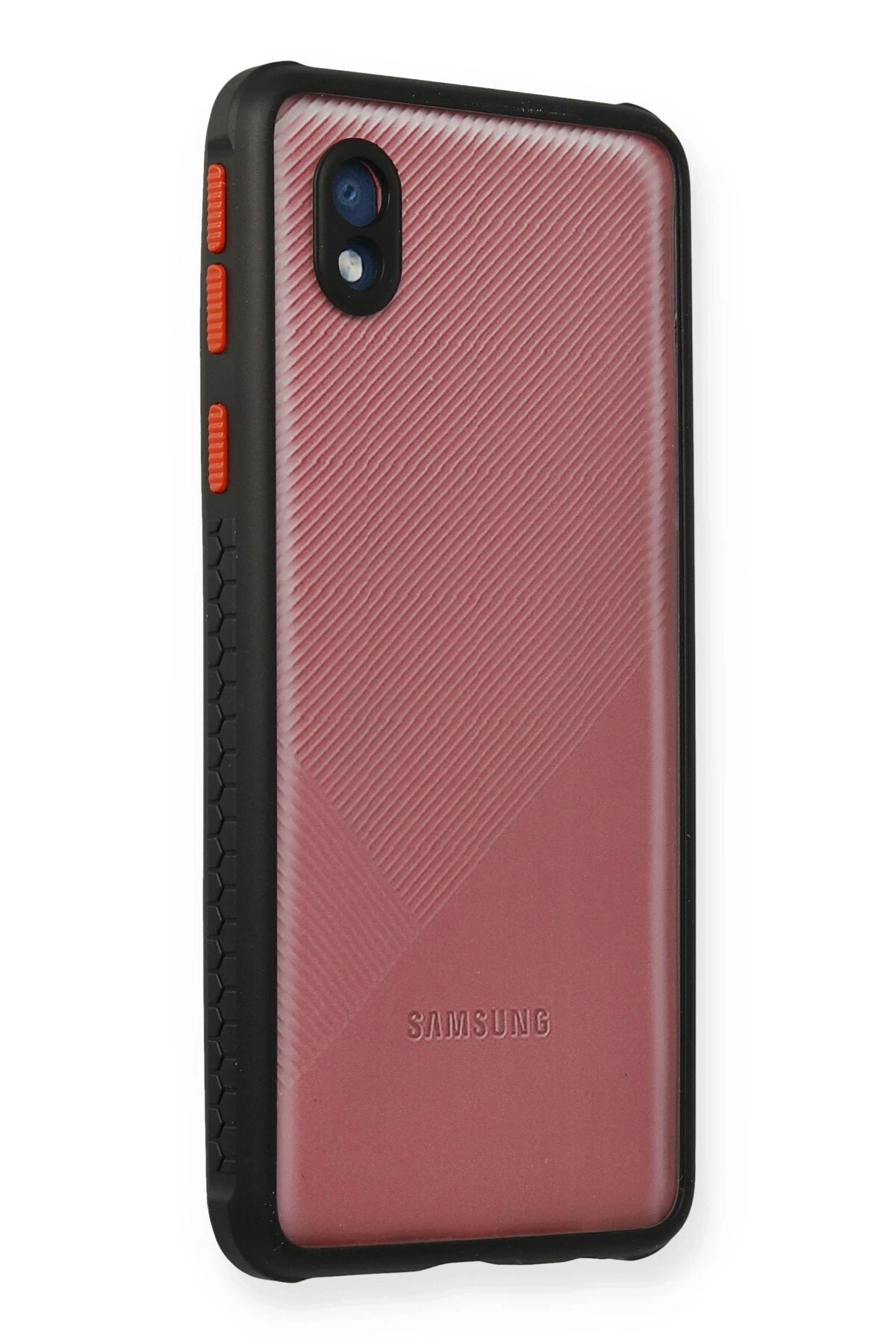 Samsung Galaxy A01 Core Kılıf Miami Şeffaf Silikon - Siyah-(5796)