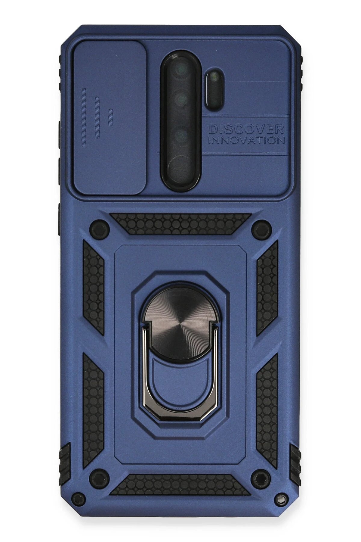 Xiaomi Redmi Note 8 Pro Kılıf Pars Lens Yüzüklü Silikon - Lacivert-(5796)